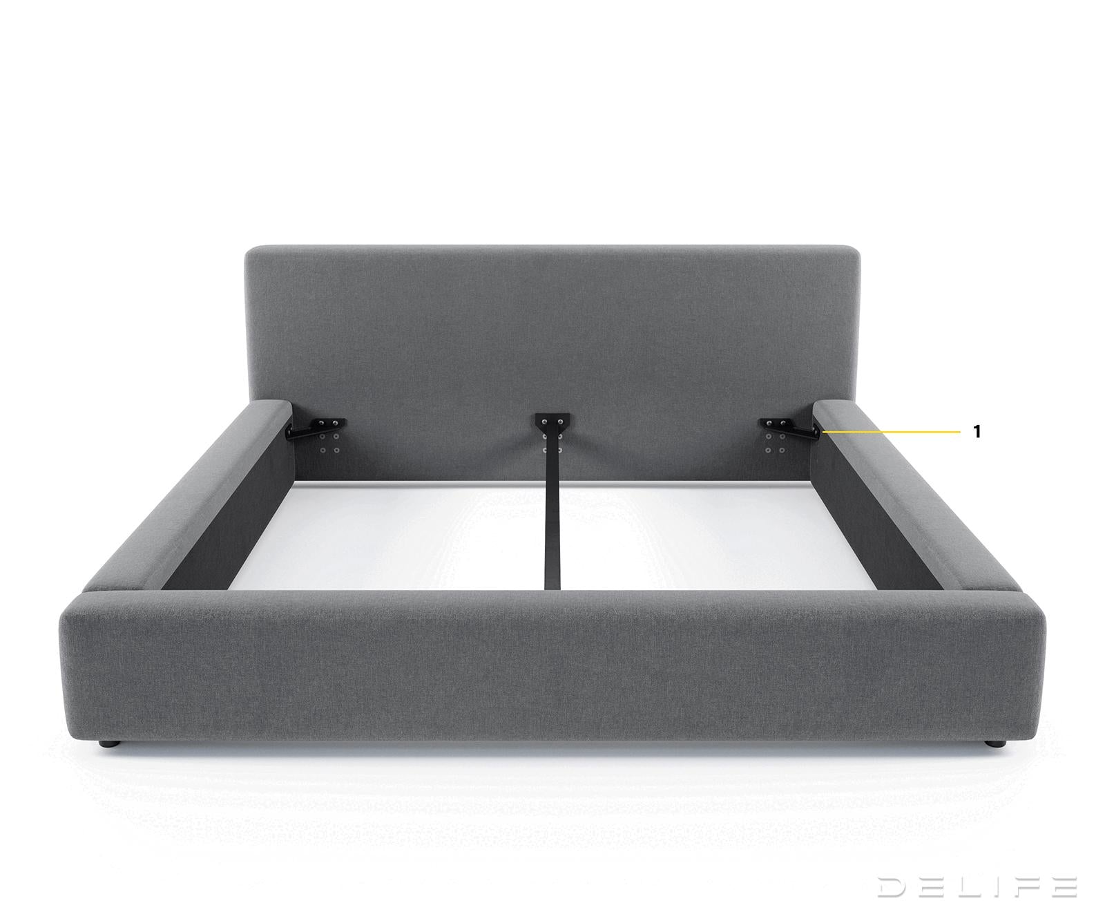 Posteljni okvir Coperti, material: mikrofibra