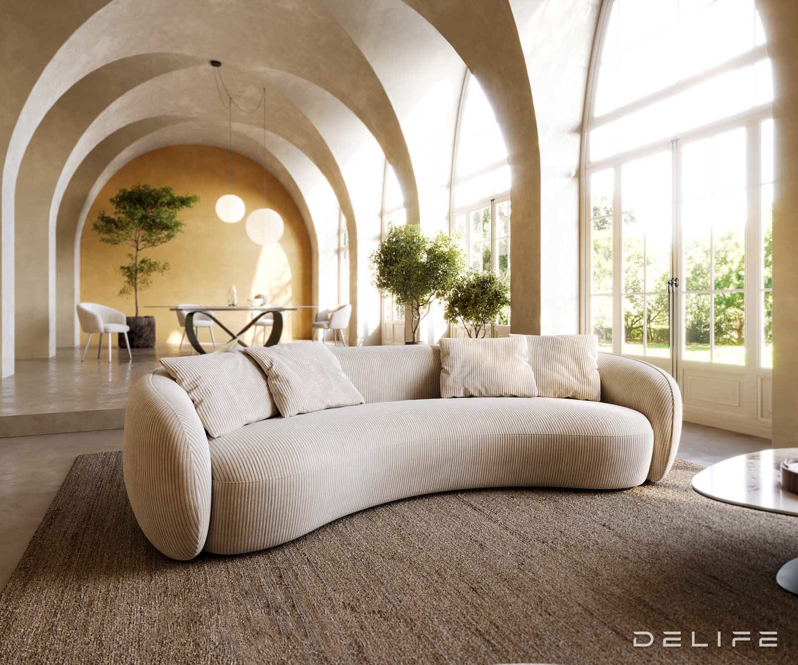 Kavč Larna 260x125cm, Material: Rebrasta tkanina