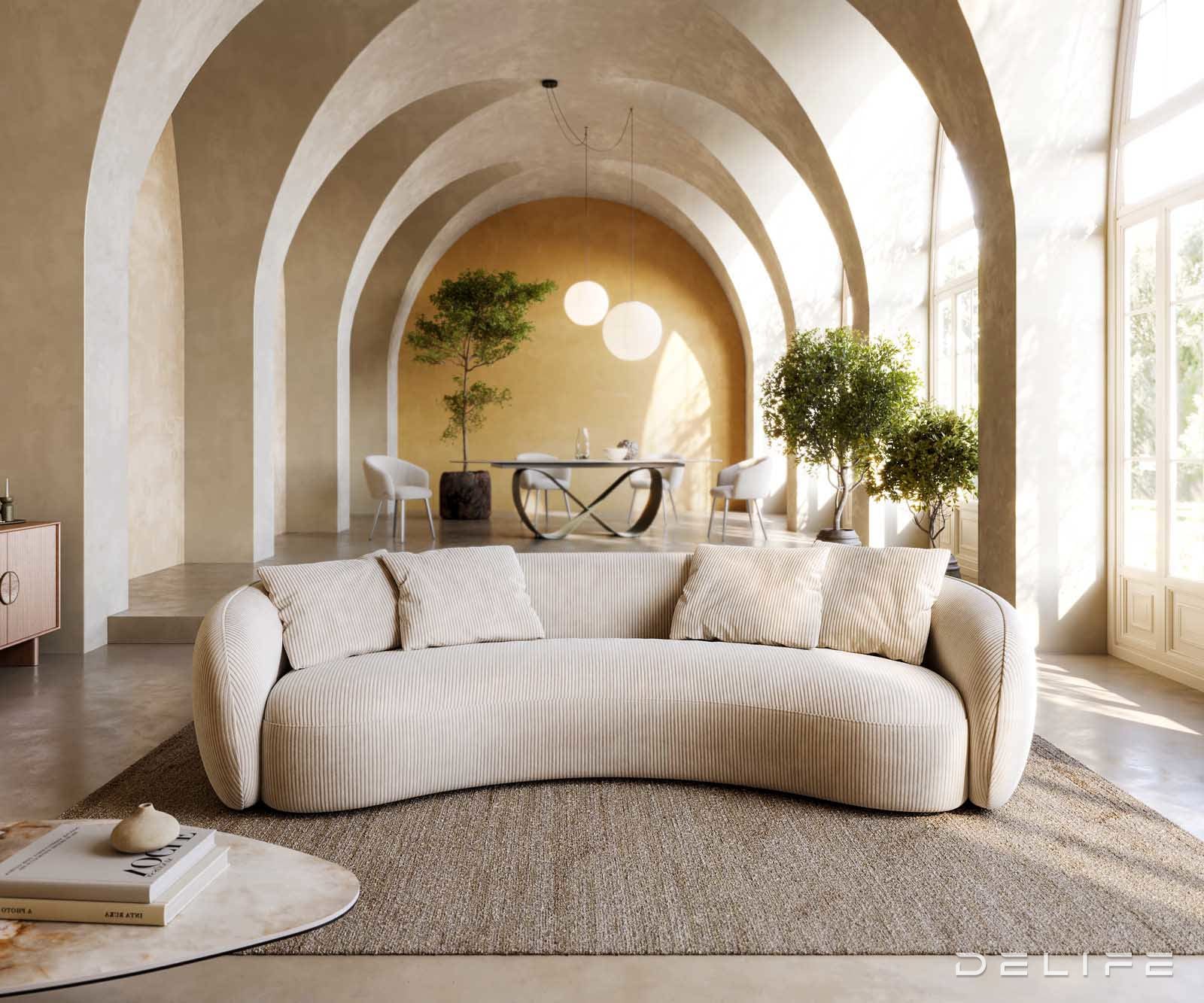 Kavč Larna 260x125cm, Material: Rebrasta tkanina