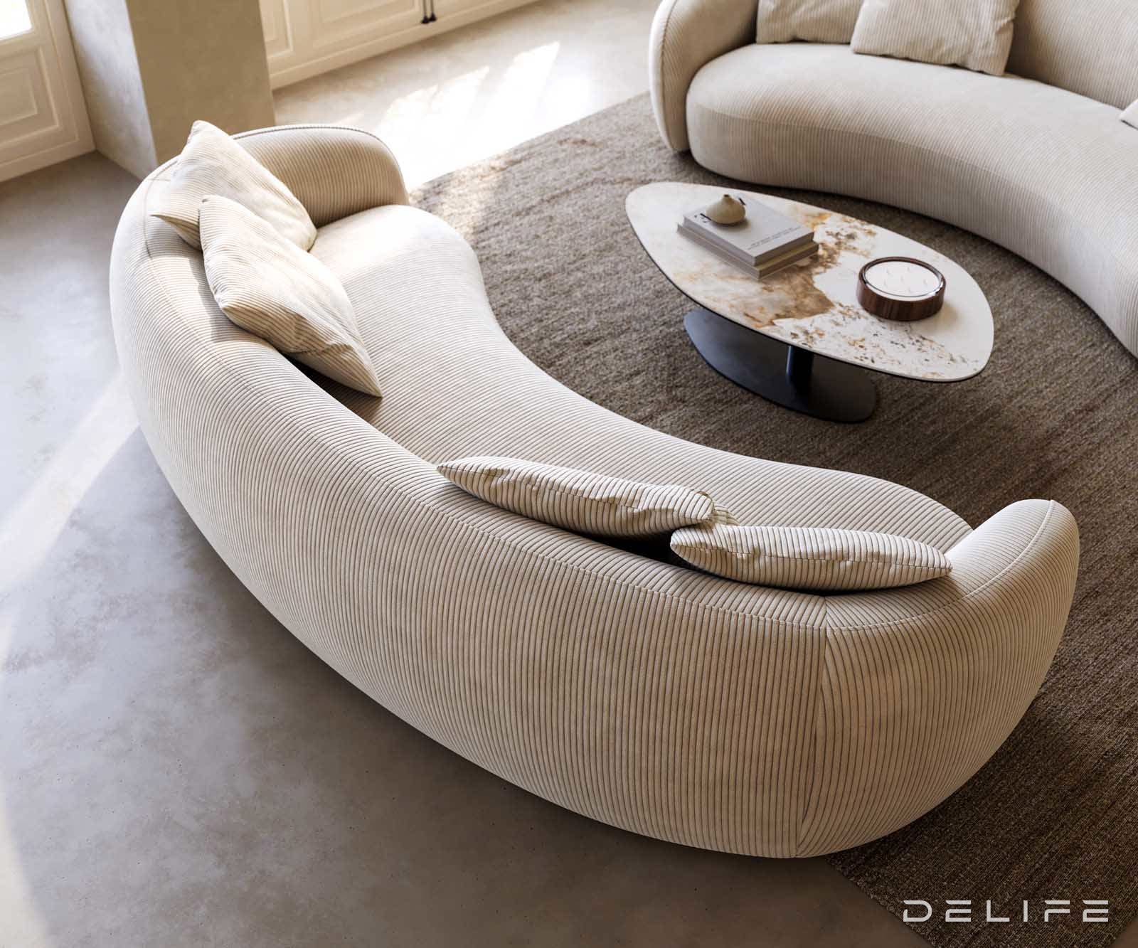 Kavč Larna 260x125cm, Material: Rebrasta tkanina