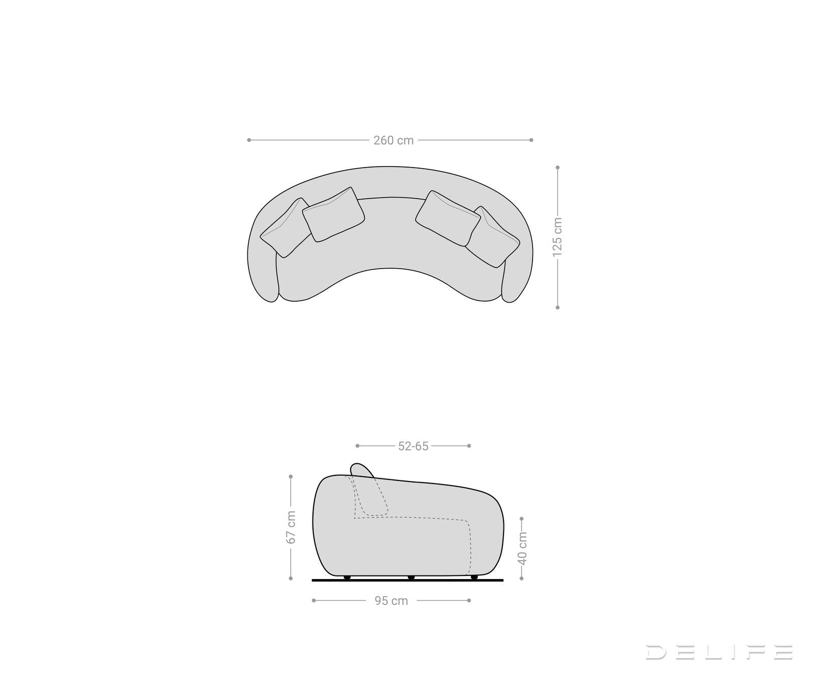 Kavč Larna 260x125cm, Material: Mikrofibra