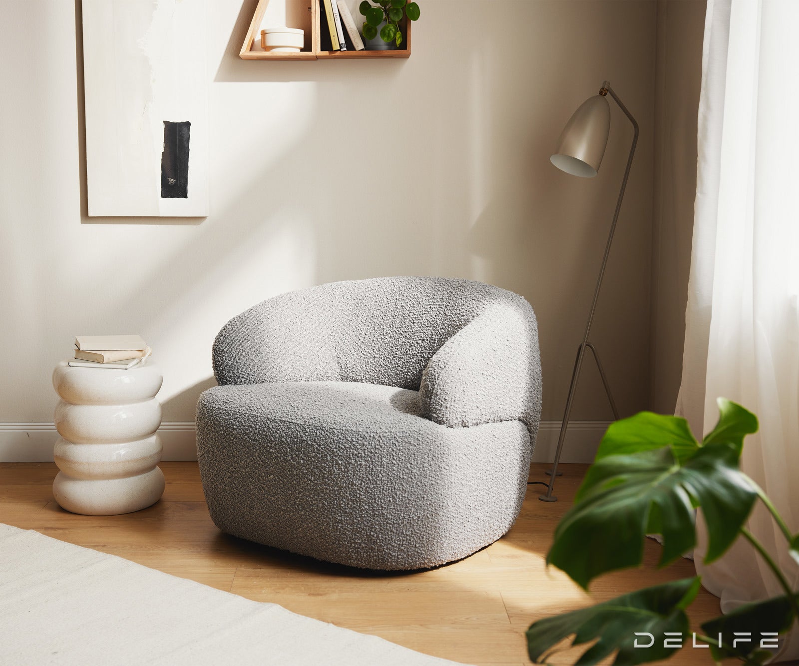 Fotelja Nova 88x88cm, Material: Boucle