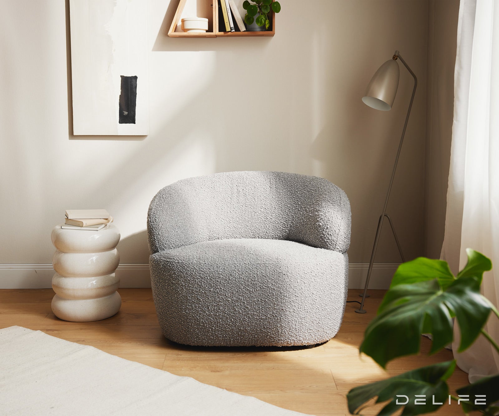 Fotelja Nova 88x88cm, Material: Boucle