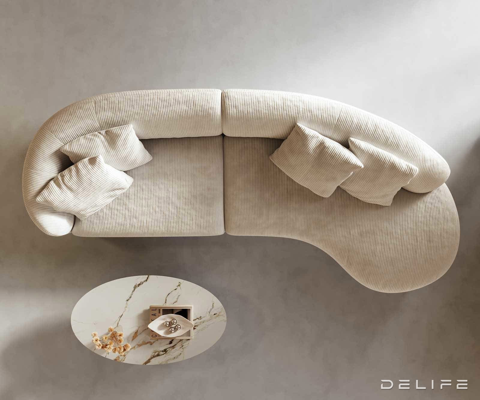 Kavč Mairi 322x155cm, Material: Rebrasta tkanina