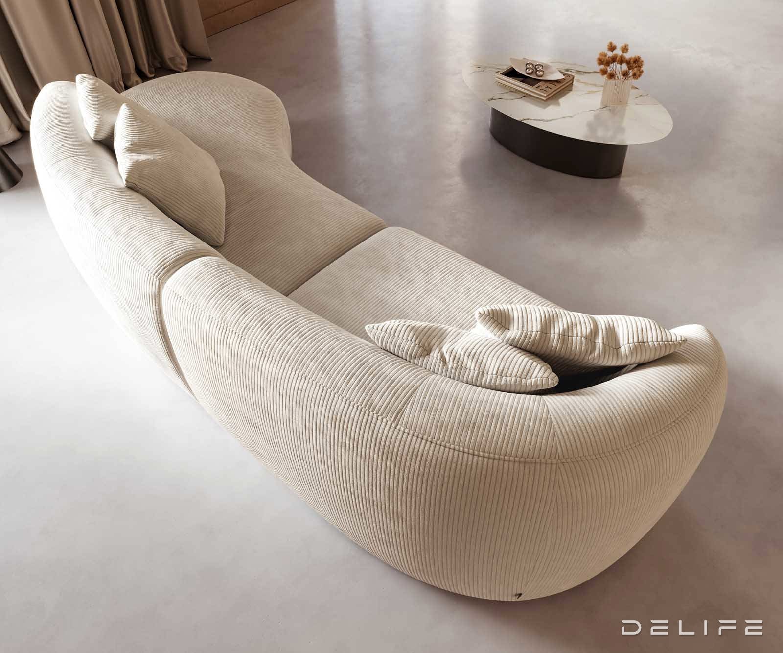 Kavč Mairi 322x155cm, Material: Rebrasta tkanina