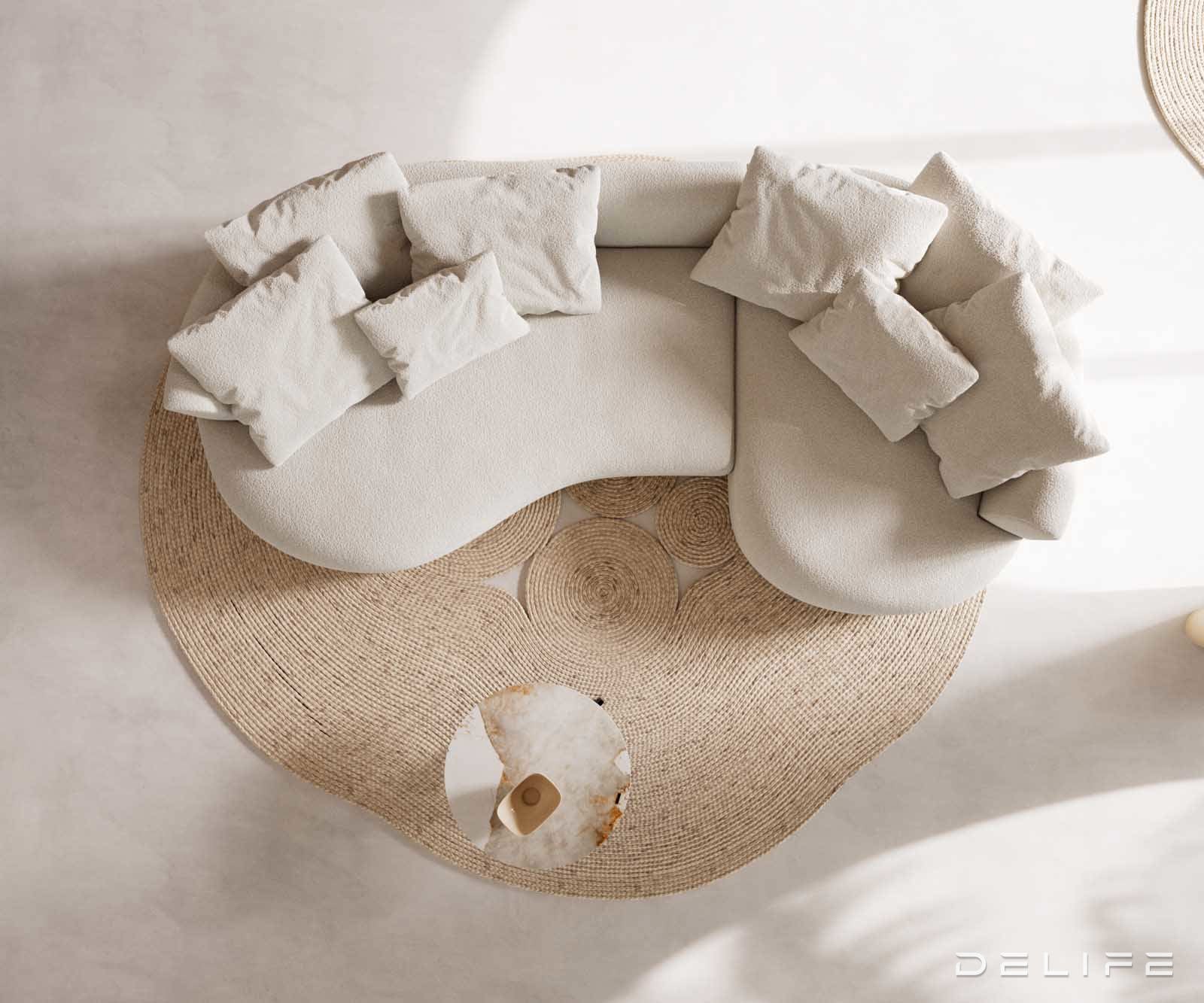 Sedežna garnitura Edina 328x166cm, Material: bukle