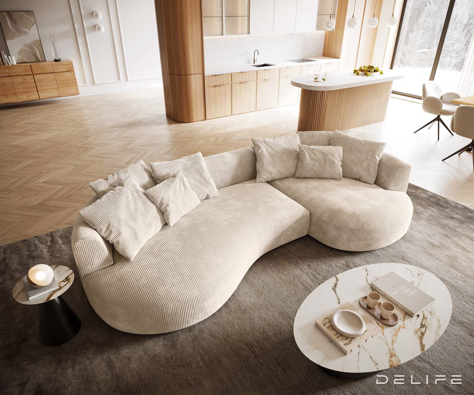 Kavč Edina 328x166cm, Material: Rebrasta tkanina