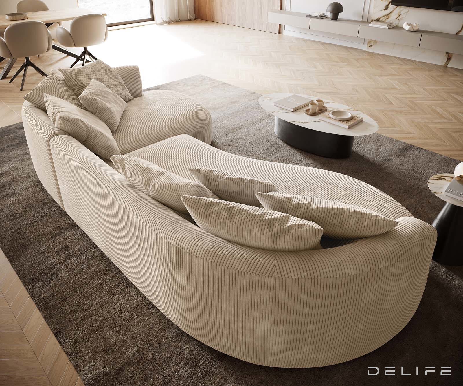 Kavč Edina 328x166cm, Material: Rebrasta tkanina