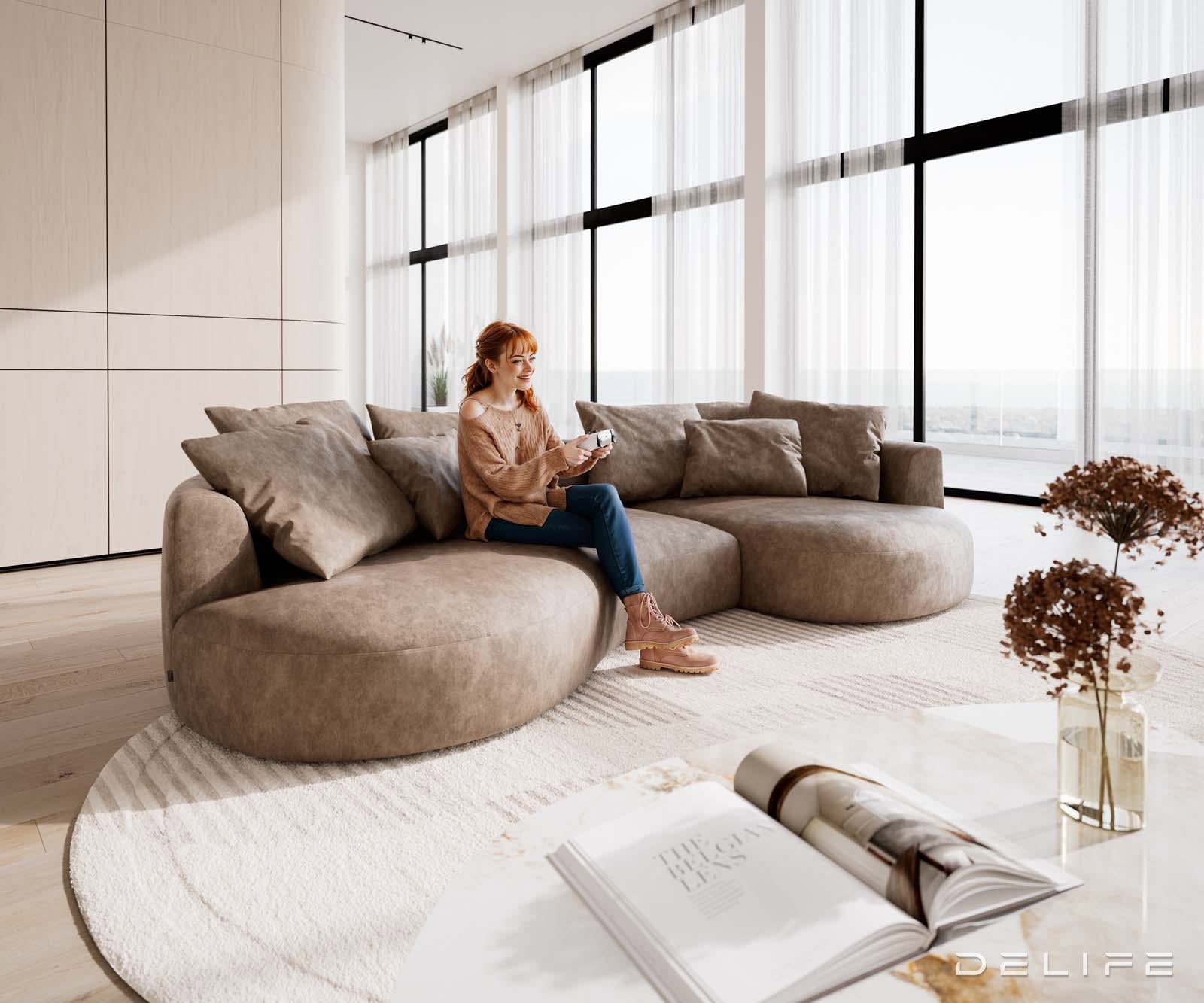 Kavč Edina 328x166cm, Material: Mikrofibra