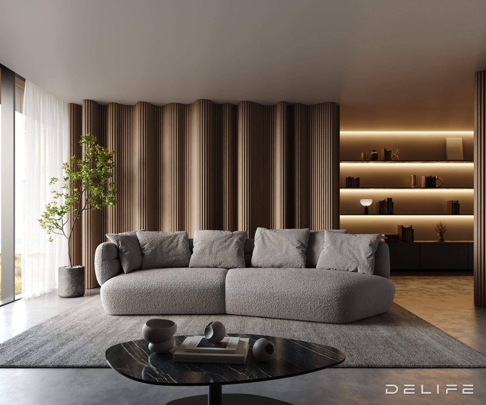 Kavč Roya 320x138cm, Material: Bukle