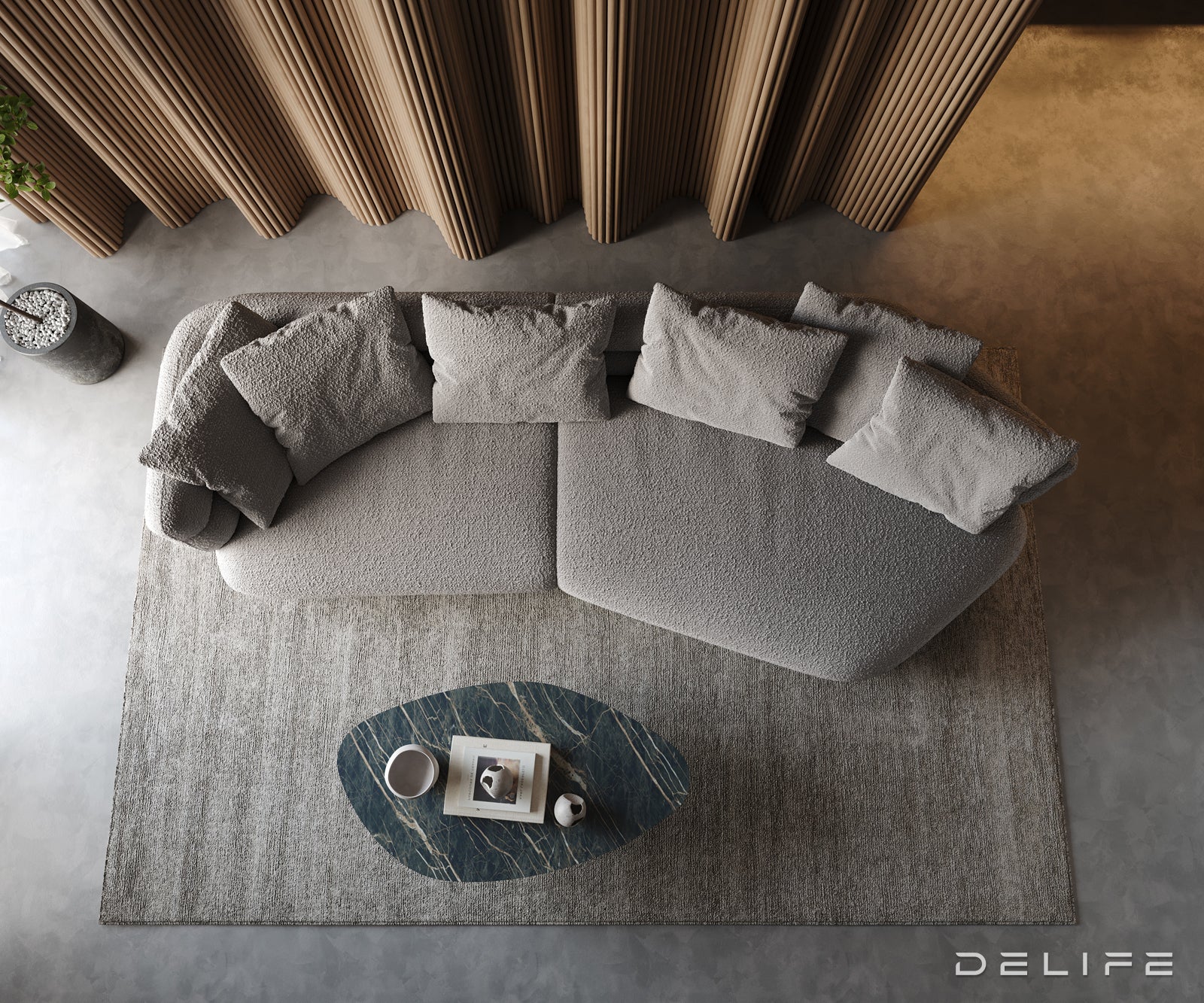 Kavč Roya 320x138cm, Material: Bukle