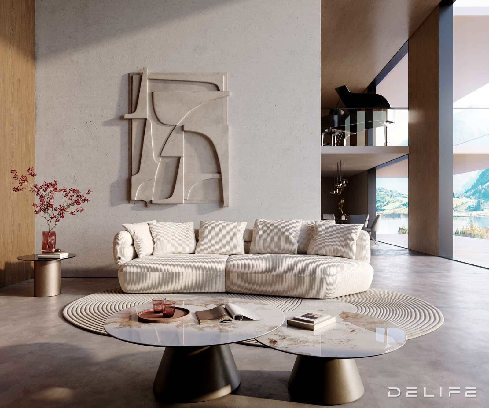 Kavč Roya 320x138cm, Material: Rebrasta tkanina