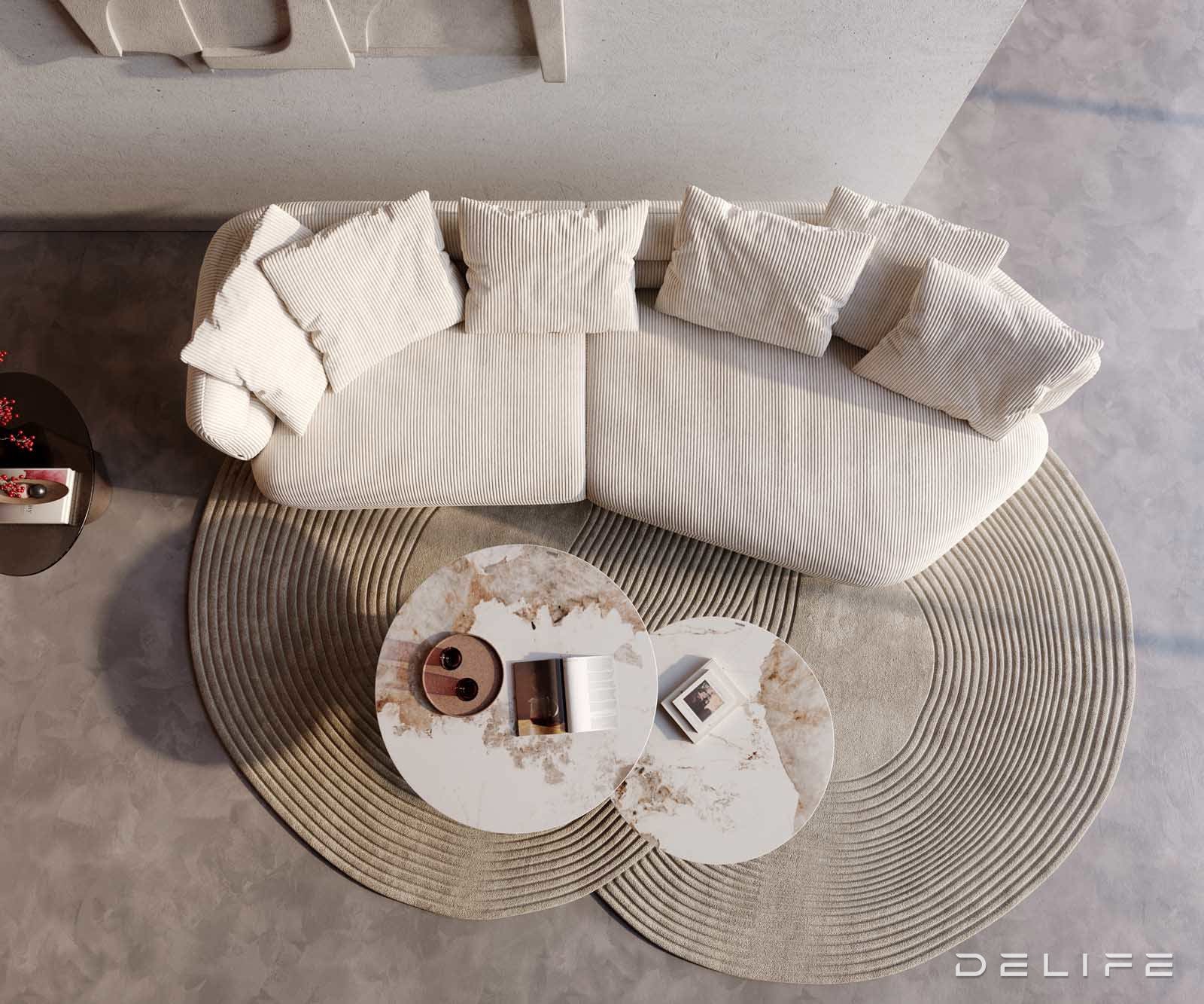 Kavč Roya 320x138cm, Material: Rebrasta tkanina