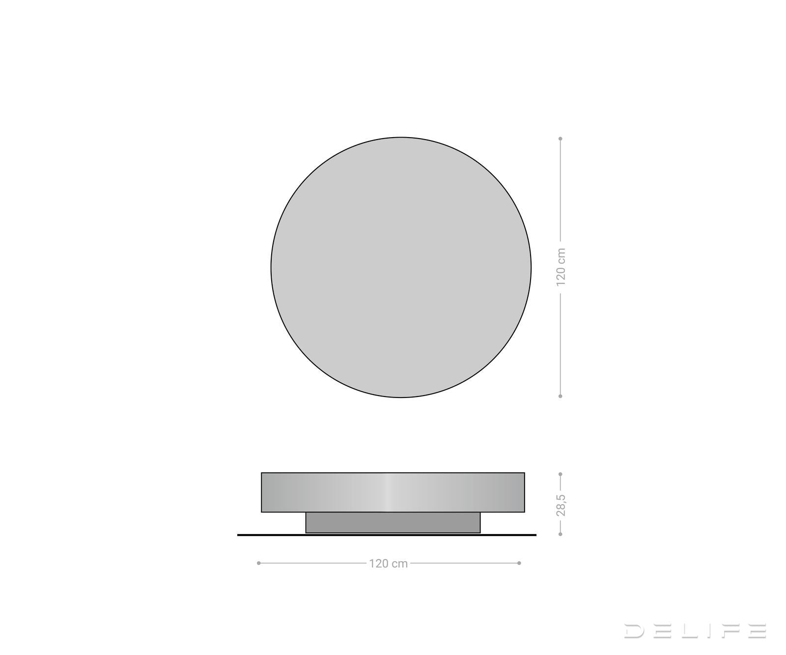 Klub mizica Ryo 120x120cm, Material: Kovina