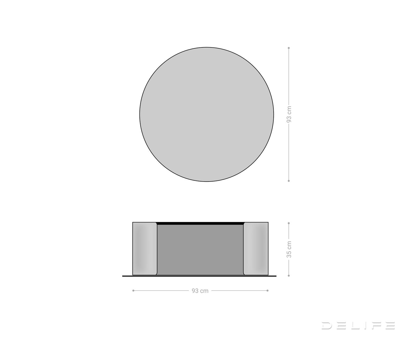 Klubska mizica Blaise 100x100cm, Material: Reliefno steklo