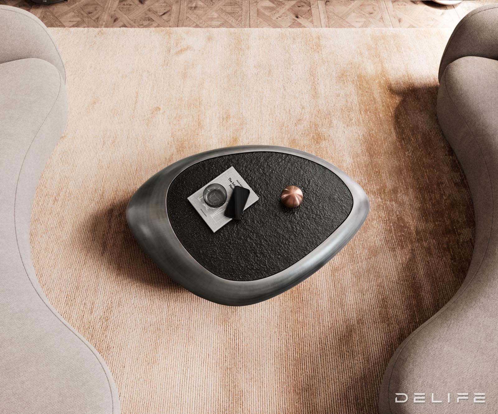 Klubska mizica Sagana 120x80cm, Material: Reliefno steklo