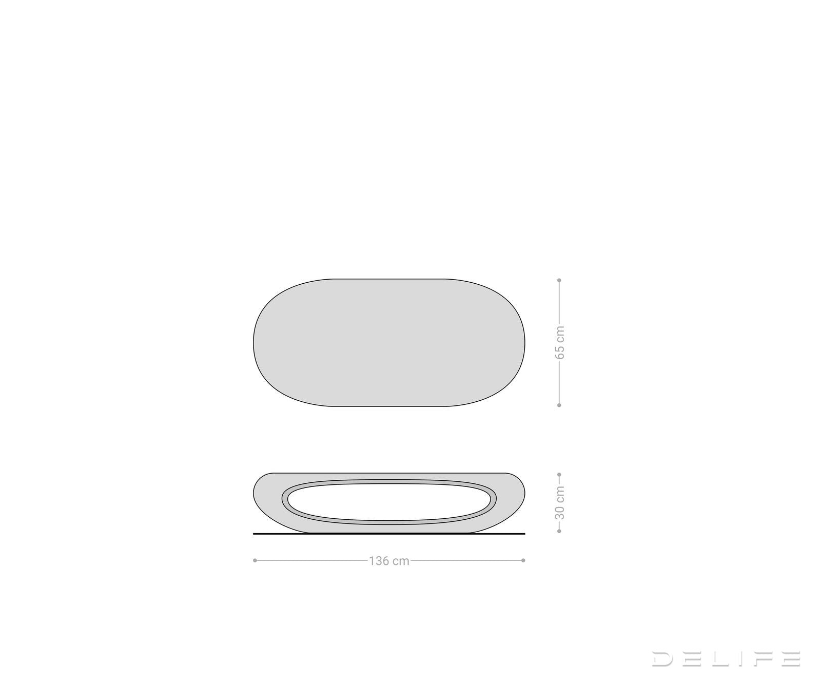 Klubska mizica Sinor 136x65cm, Material: Kompozit