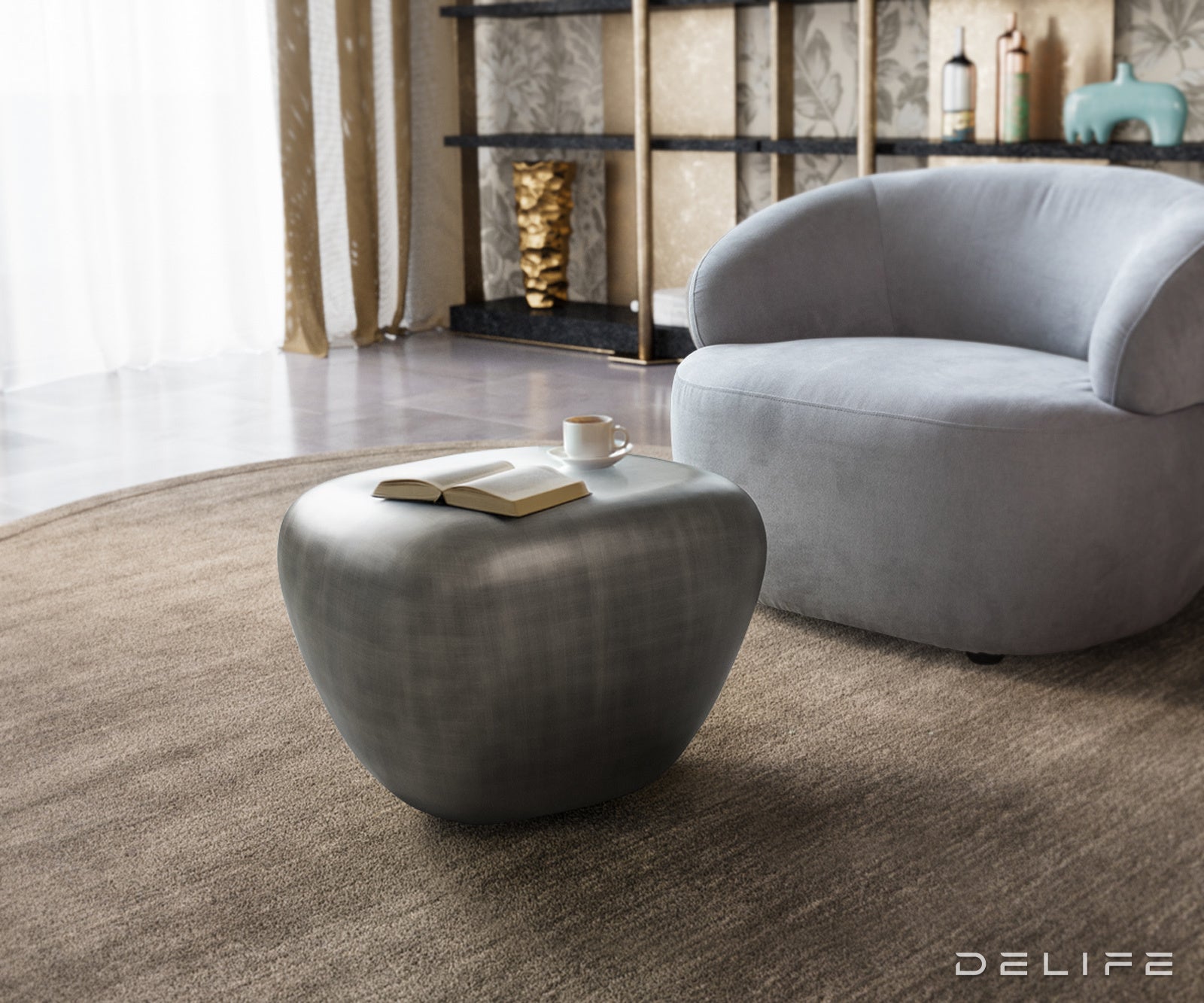 Klub mizica Caramia 56x43cm, Material: Kompozit