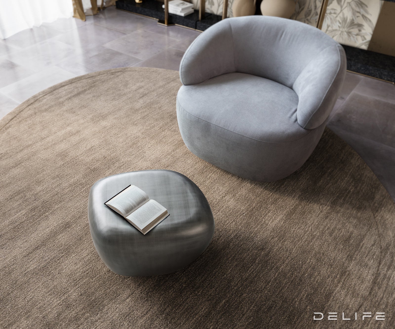 Klub mizica Caramia 56x43cm, Material: Kompozit