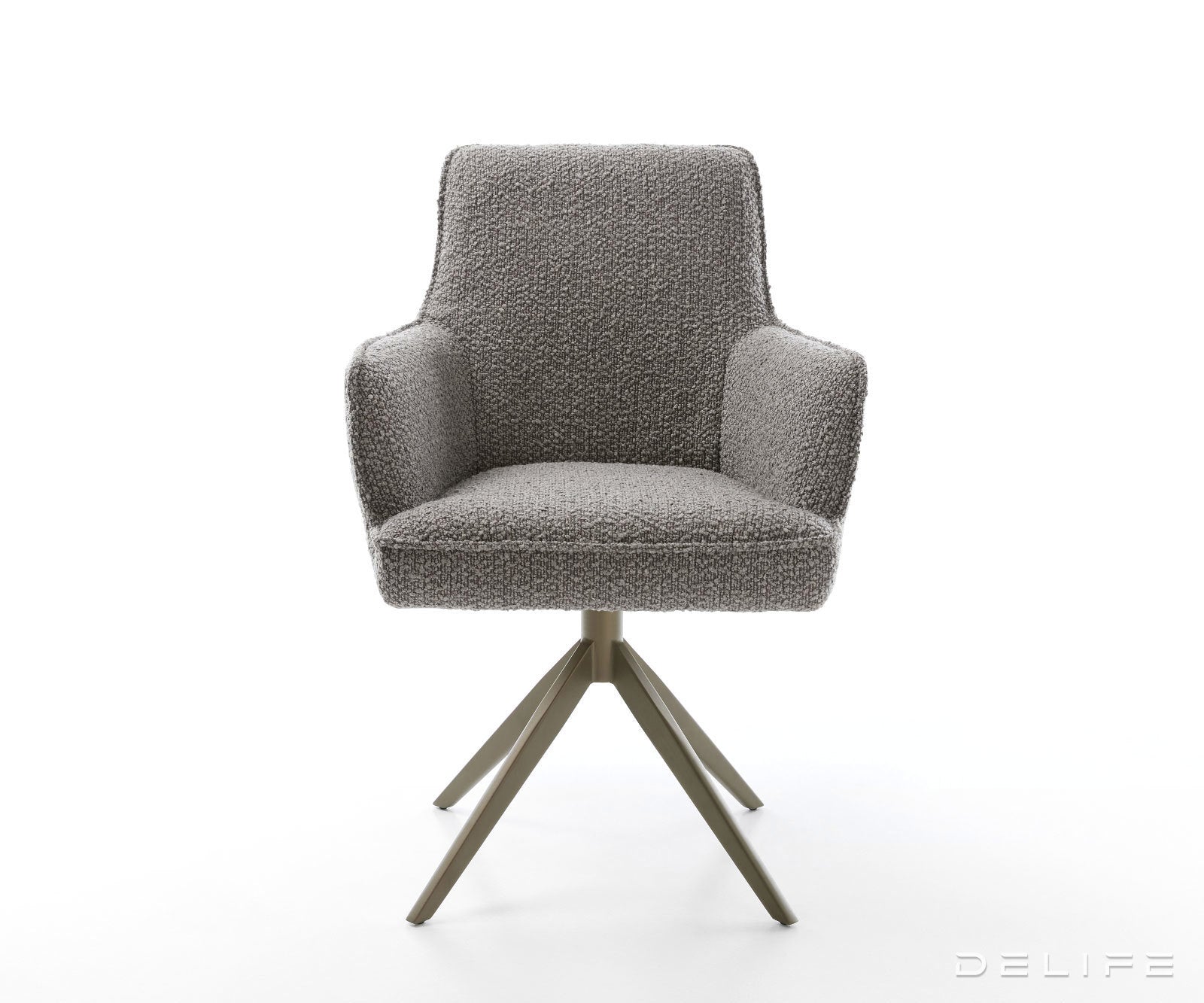 Jedilni stol Heira z naslonom za roke, material: bukle