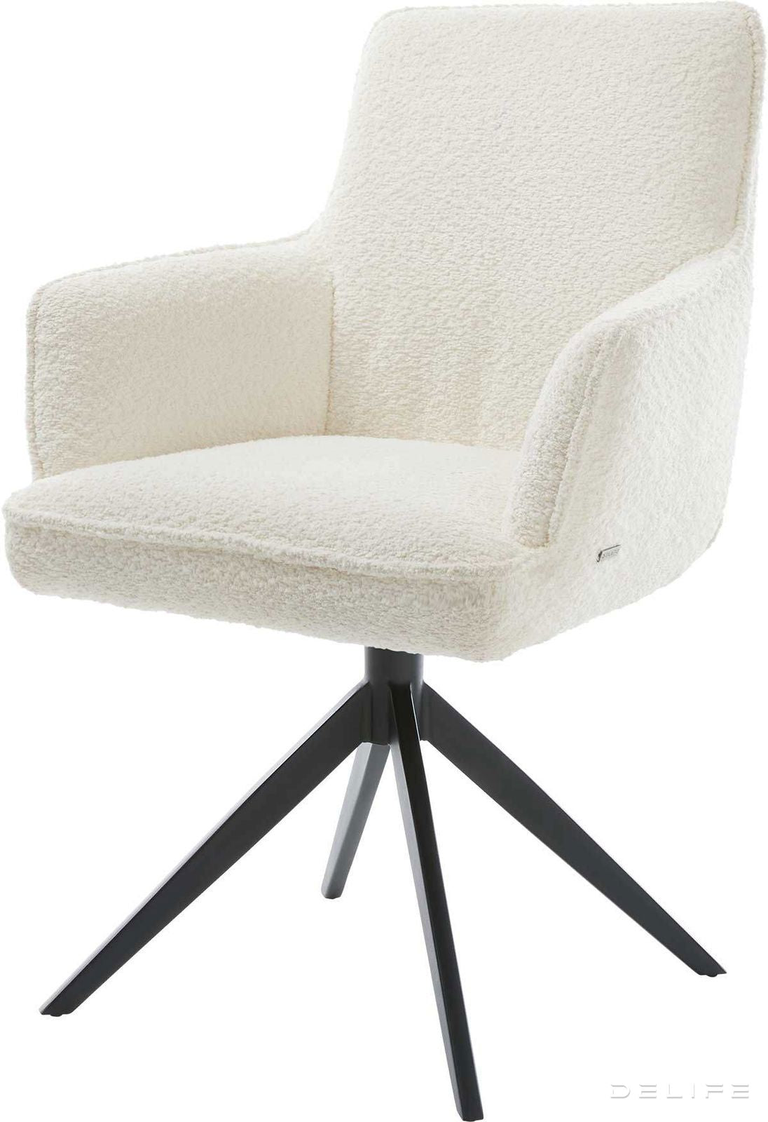 Jedilni stol Heira z naslonom za roke, material: bukle