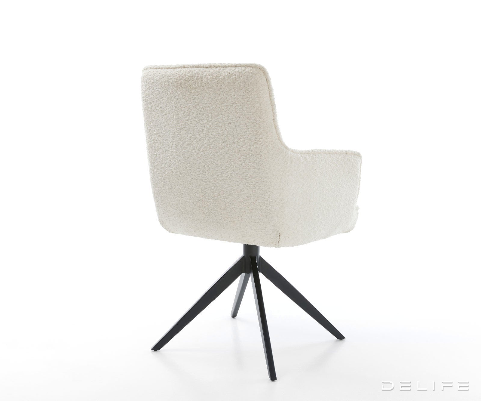 Jedilni stol Heira z naslonom za roke, material: bukle