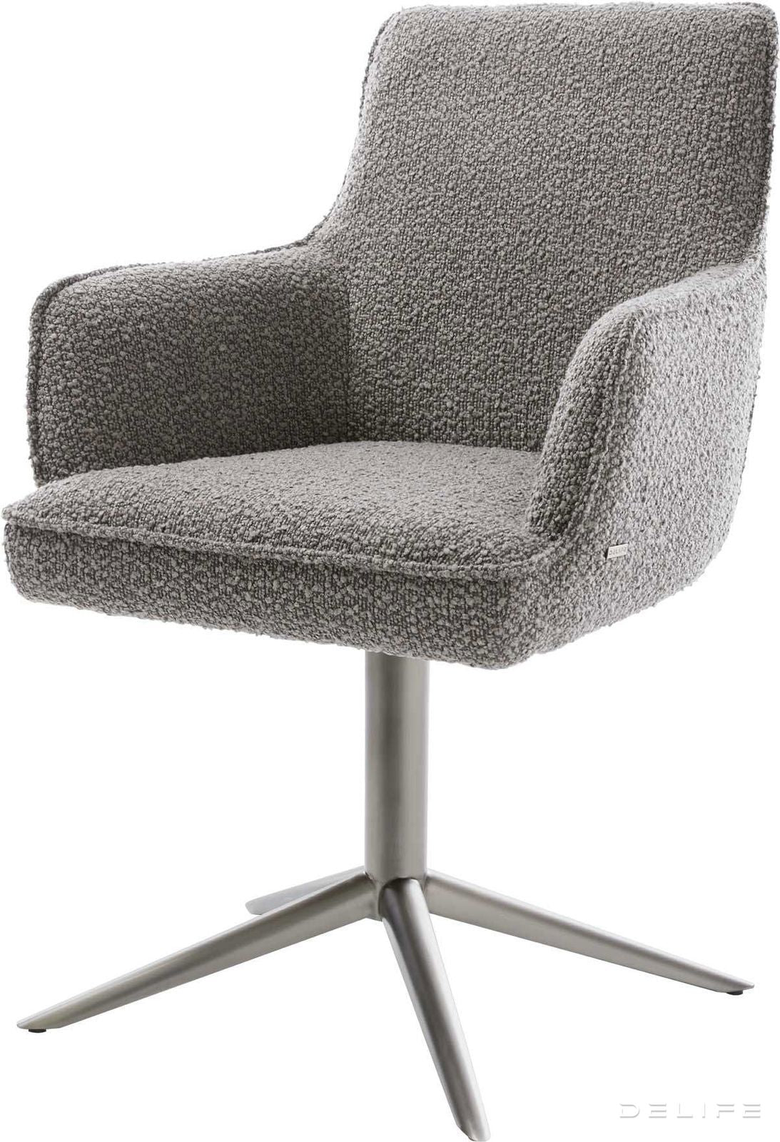 Jedilni stol Heira z naslonom za roke, material: bukle