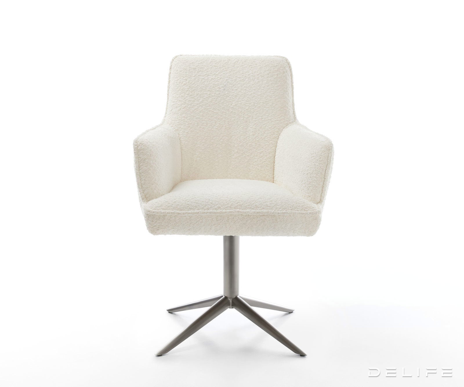 Jedilni stol Heira z naslonom za roke, material: bukle