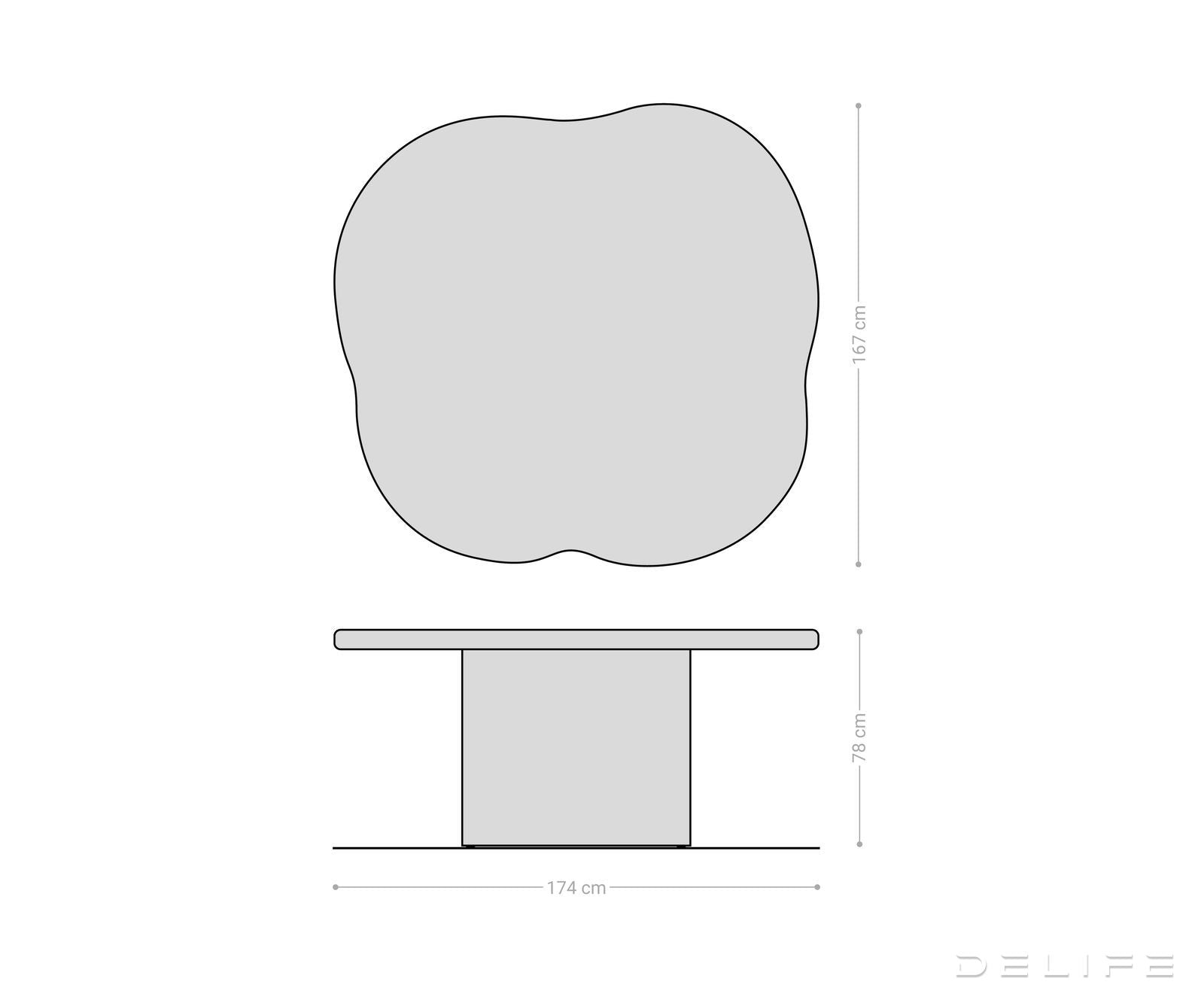 Jedilna miza Orbion 174x167cm, Material: Akacija