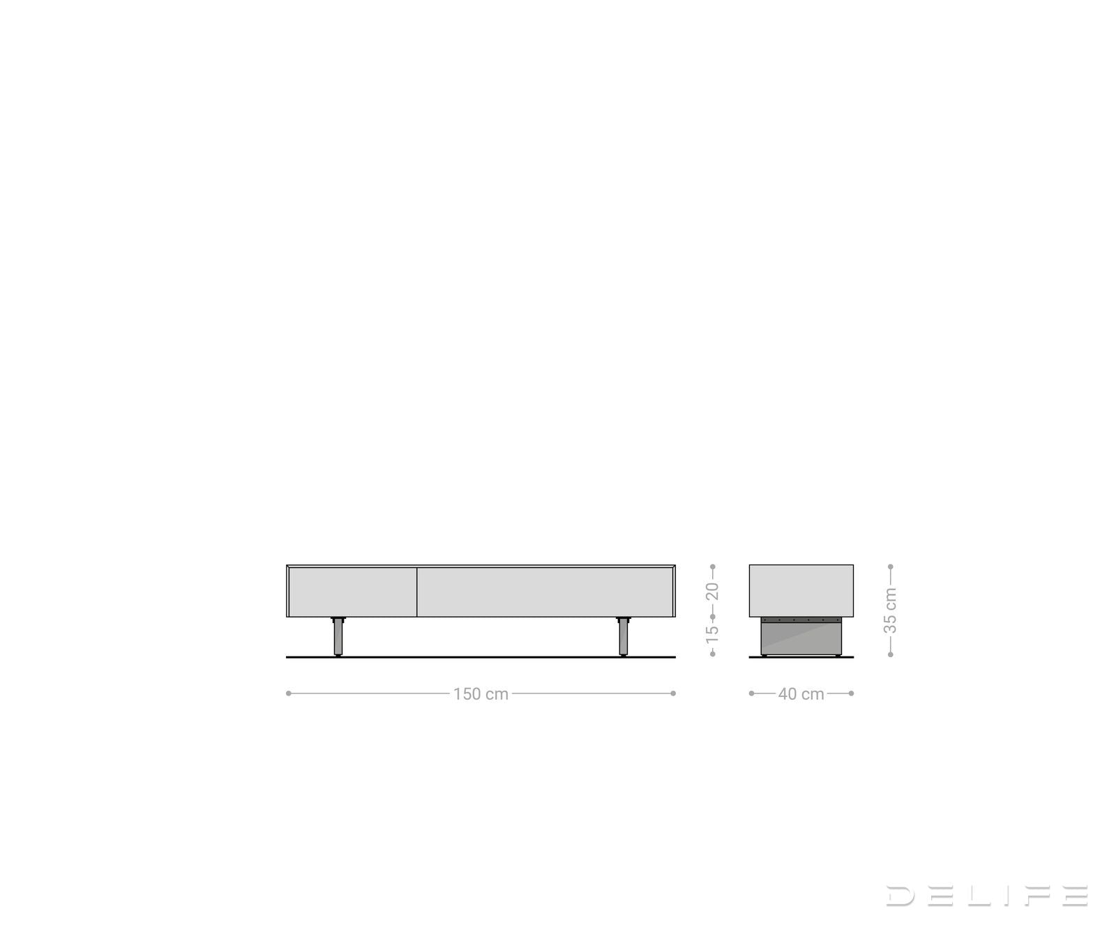 TV komoda Cuor 150x40 cm, material: Emperador Extra Lucidato