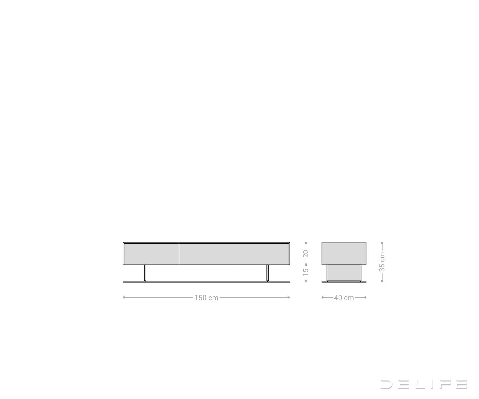 TV komoda Cuor 150x40 cm, material: Emperador Extra Lucidato