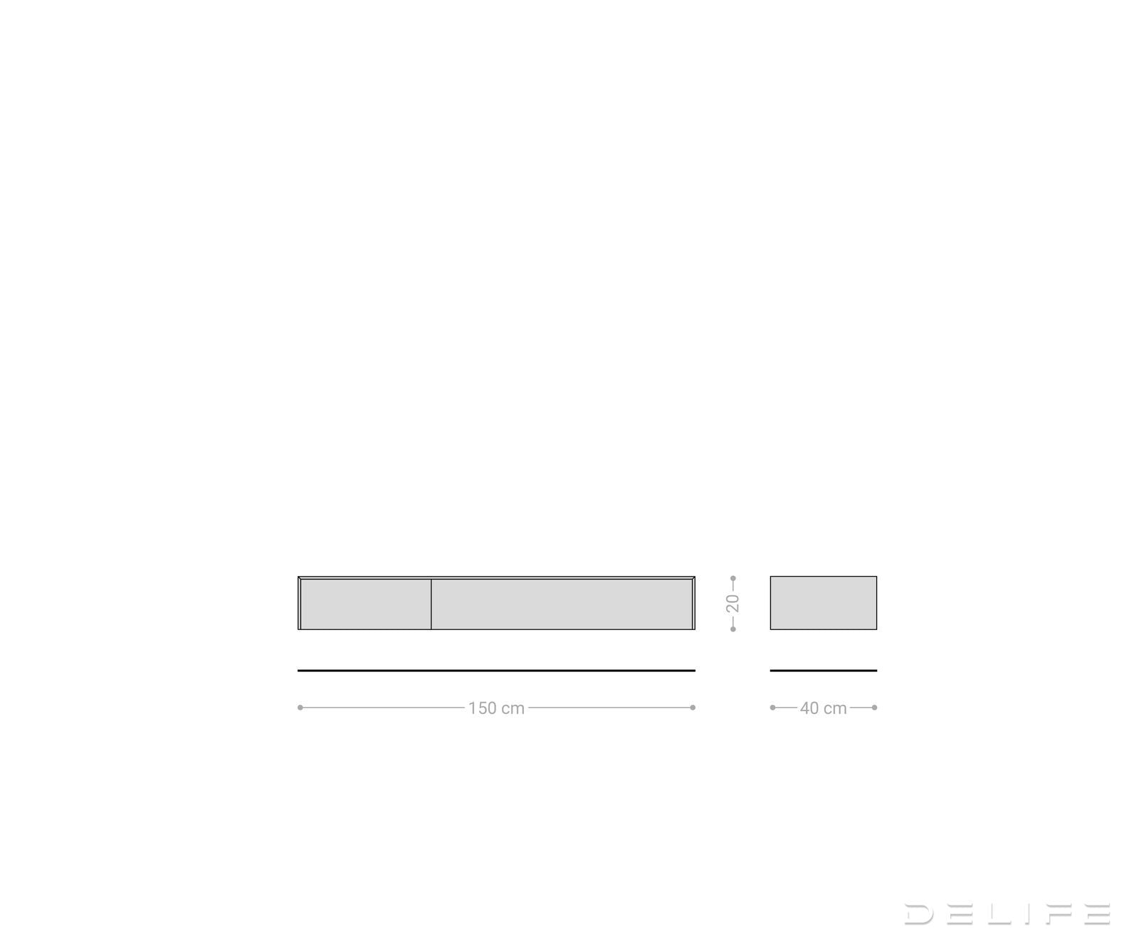 TV komoda Cuor 150x40 cm, material: Emperador Extra Lucidato