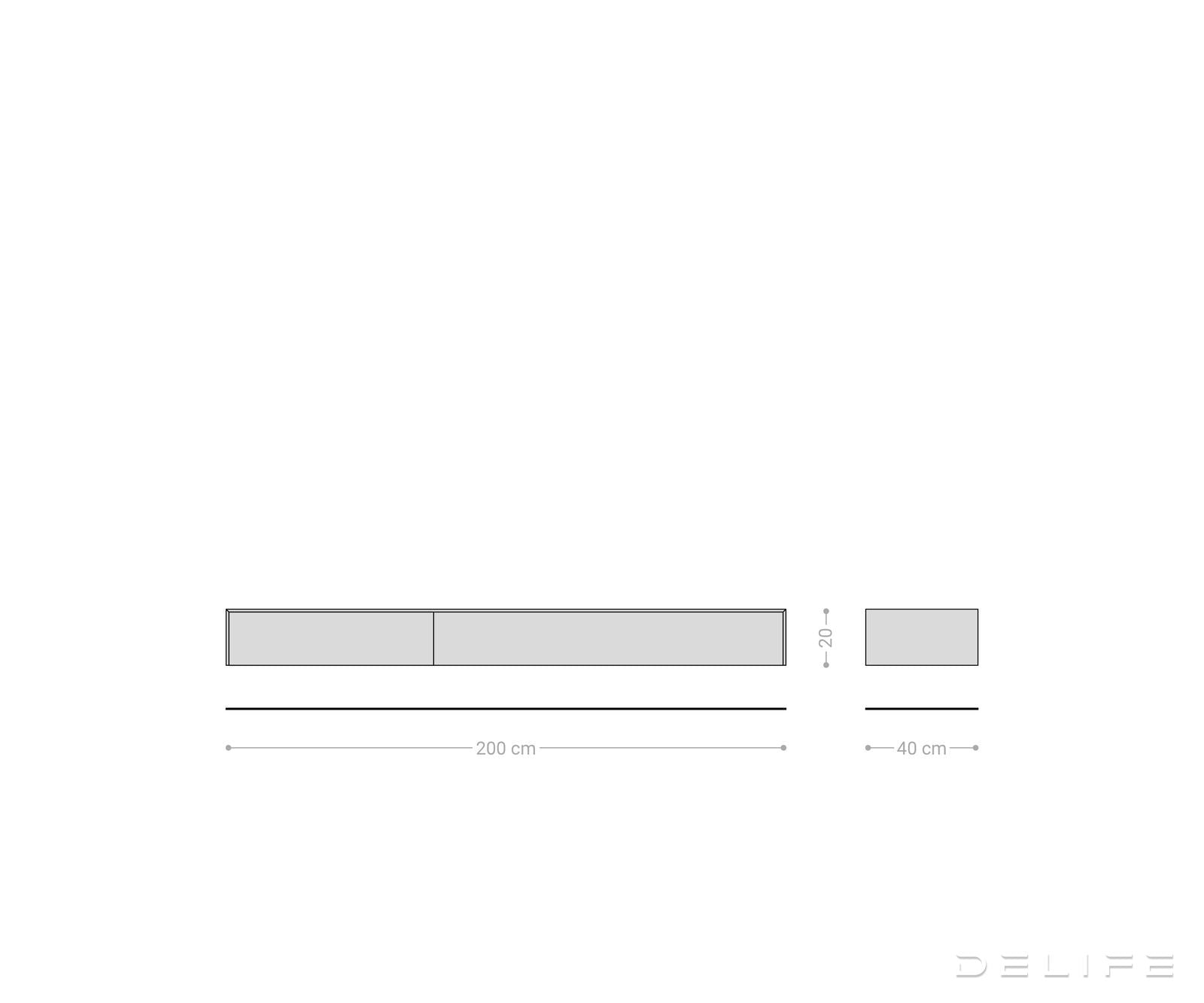 TV komoda Cuor 200x40 cm, material: Emperador Extra Lucidato