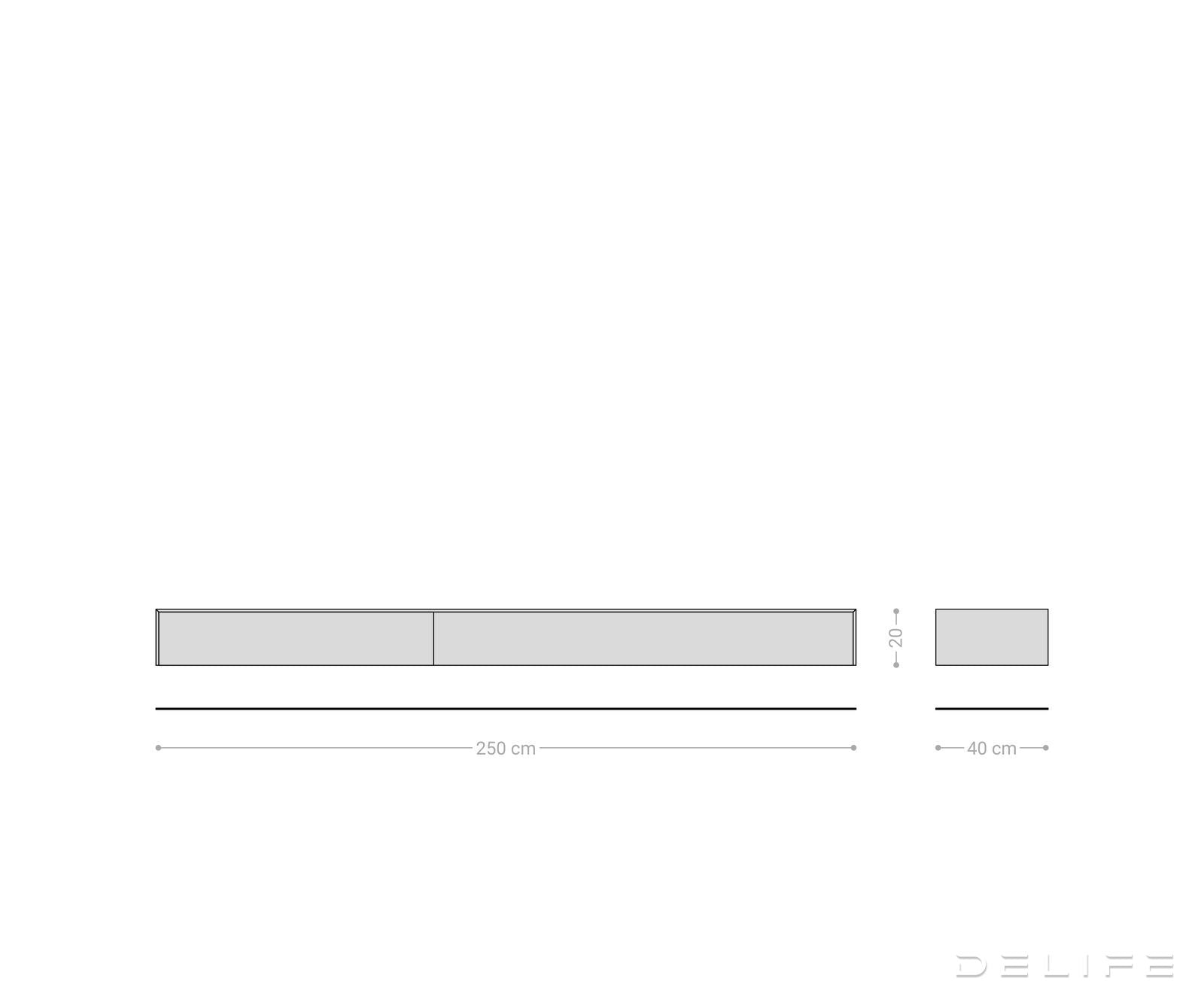 TV komoda Cuor 250x40 cm, material: Emperador Extra Lucidato