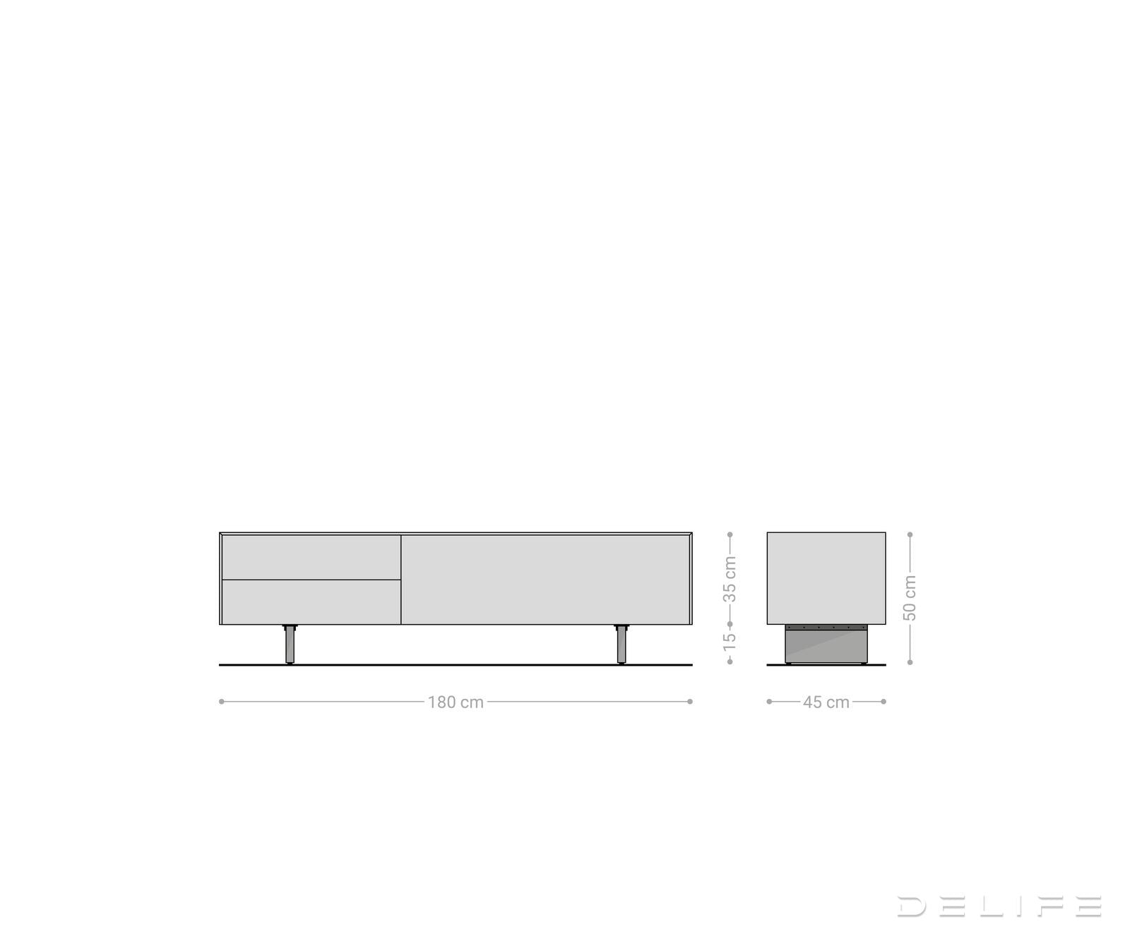 Tv komoda Cuor 180x45cm, Materijal: Emperador Extra Lucidato