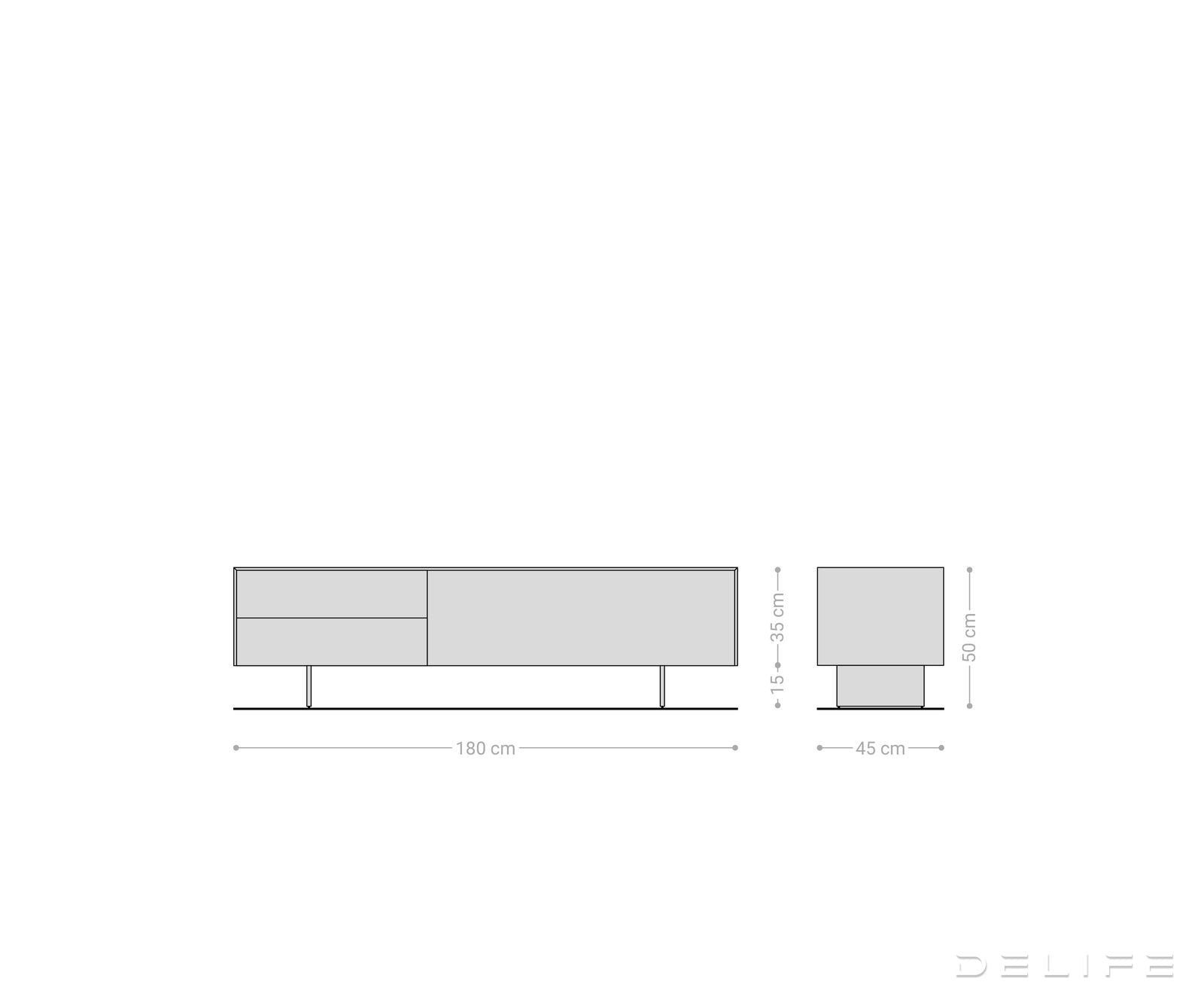 Tv komoda Cuor 180x45cm, Materijal: Emperador Extra Lucidato