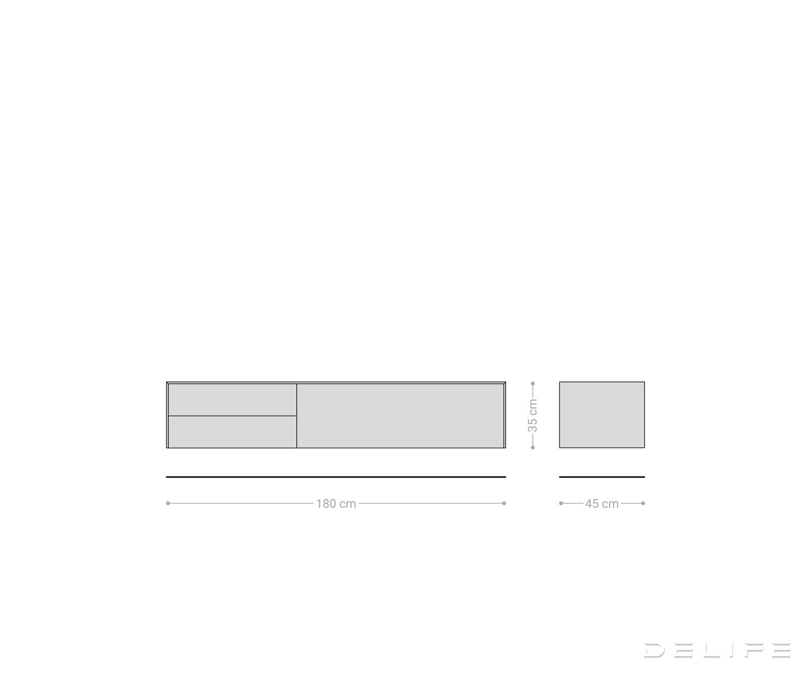 Tv komoda Cuor 180x45cm, Materijal: Emperador Extra Lucidato