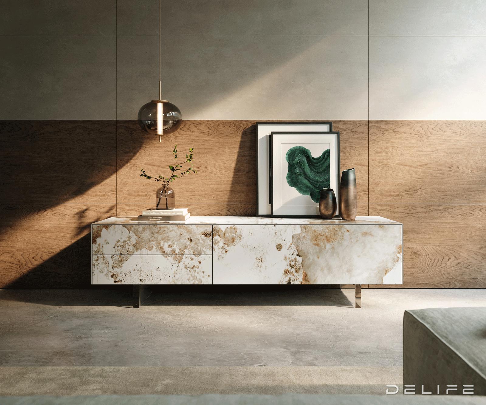 Tv komoda Cuor 180x35cm, Material: keramika Minas Melange