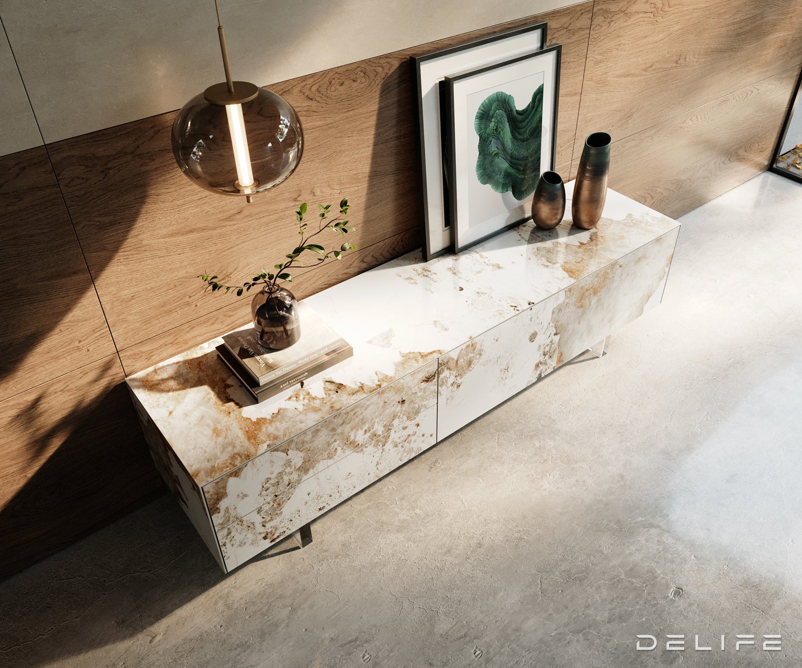 Tv komoda Cuor 180x35cm, Material: keramika Minas Melange