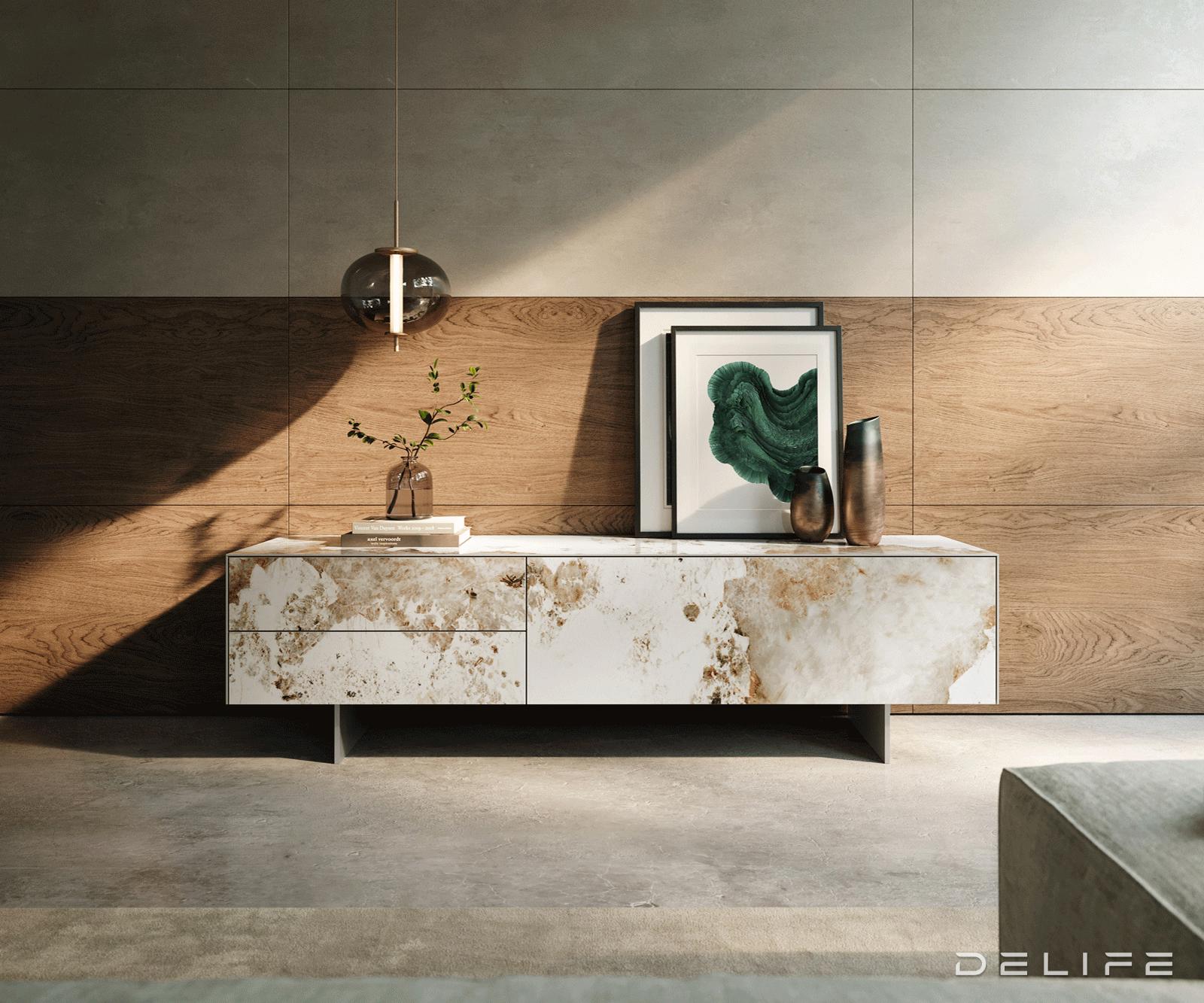 Tv komoda Cuor 180x35cm, Material: keramika Minas Melange