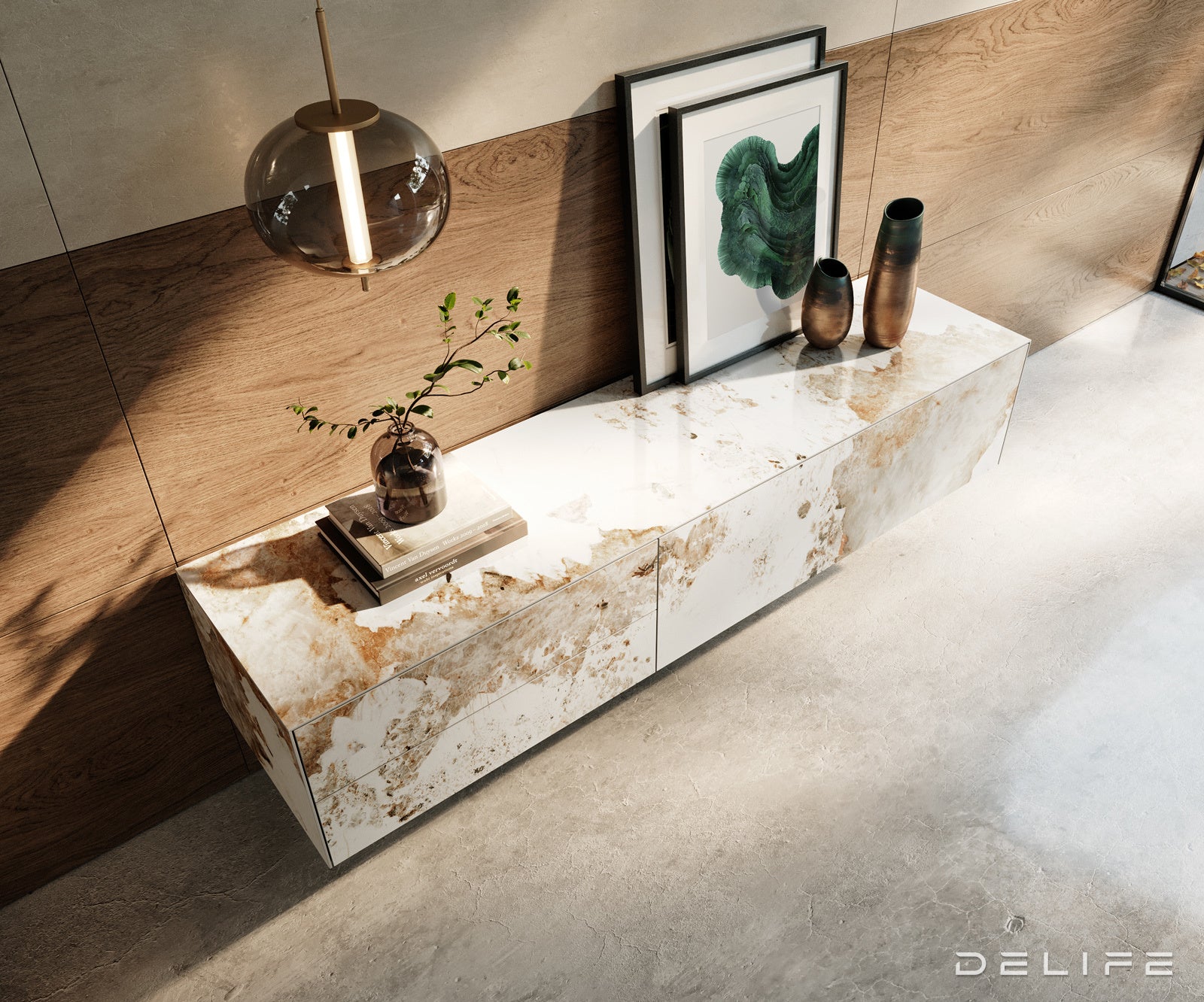 Tv komoda Cuor 180x35cm, Material: keramika Minas Melange