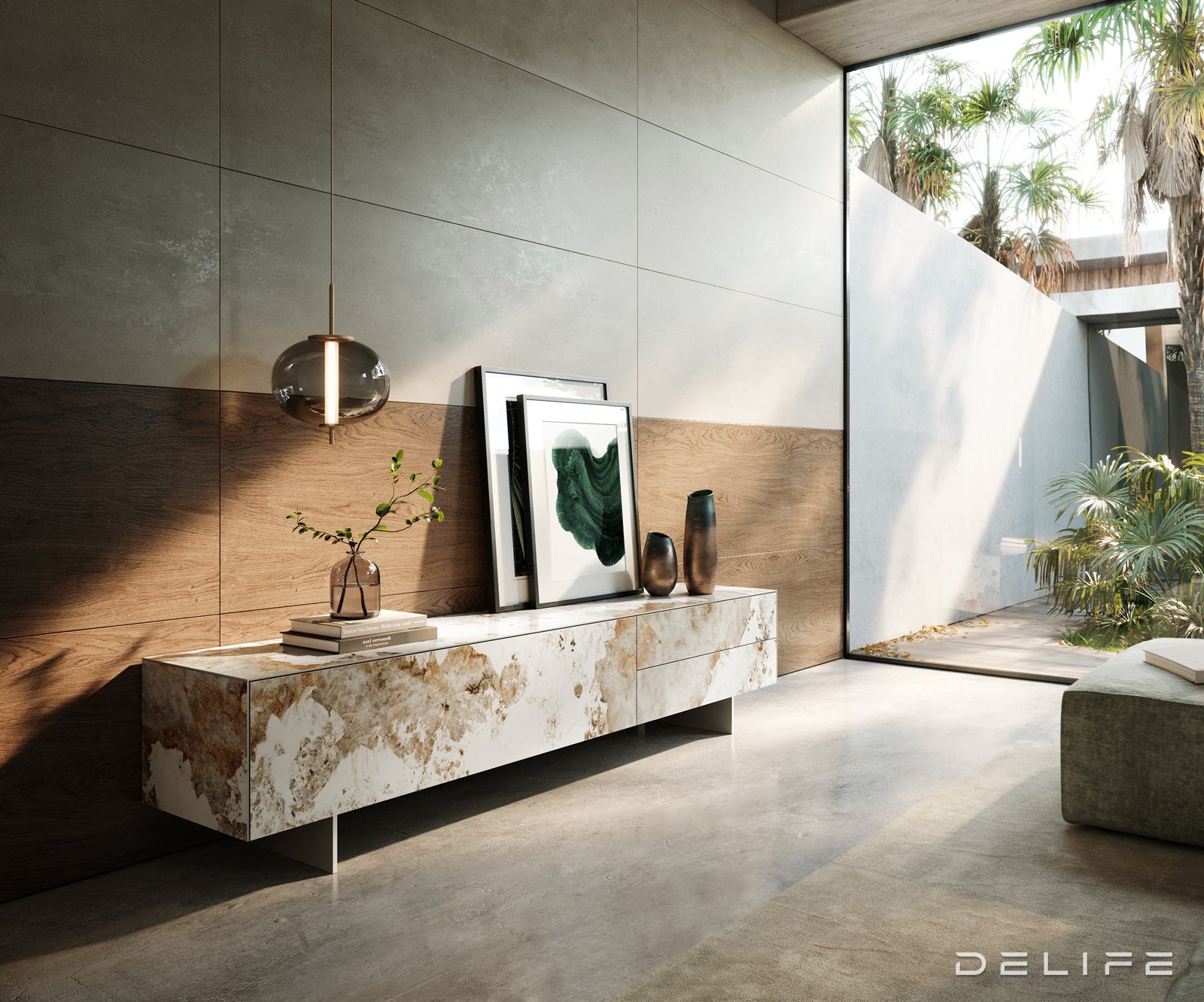 Tv komoda Cuor 220x50cm, Material: keramika Minas Melange