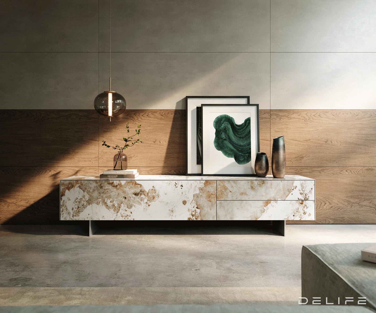 Tv komoda Cuor 220x50cm, Material: keramika Minas Melange