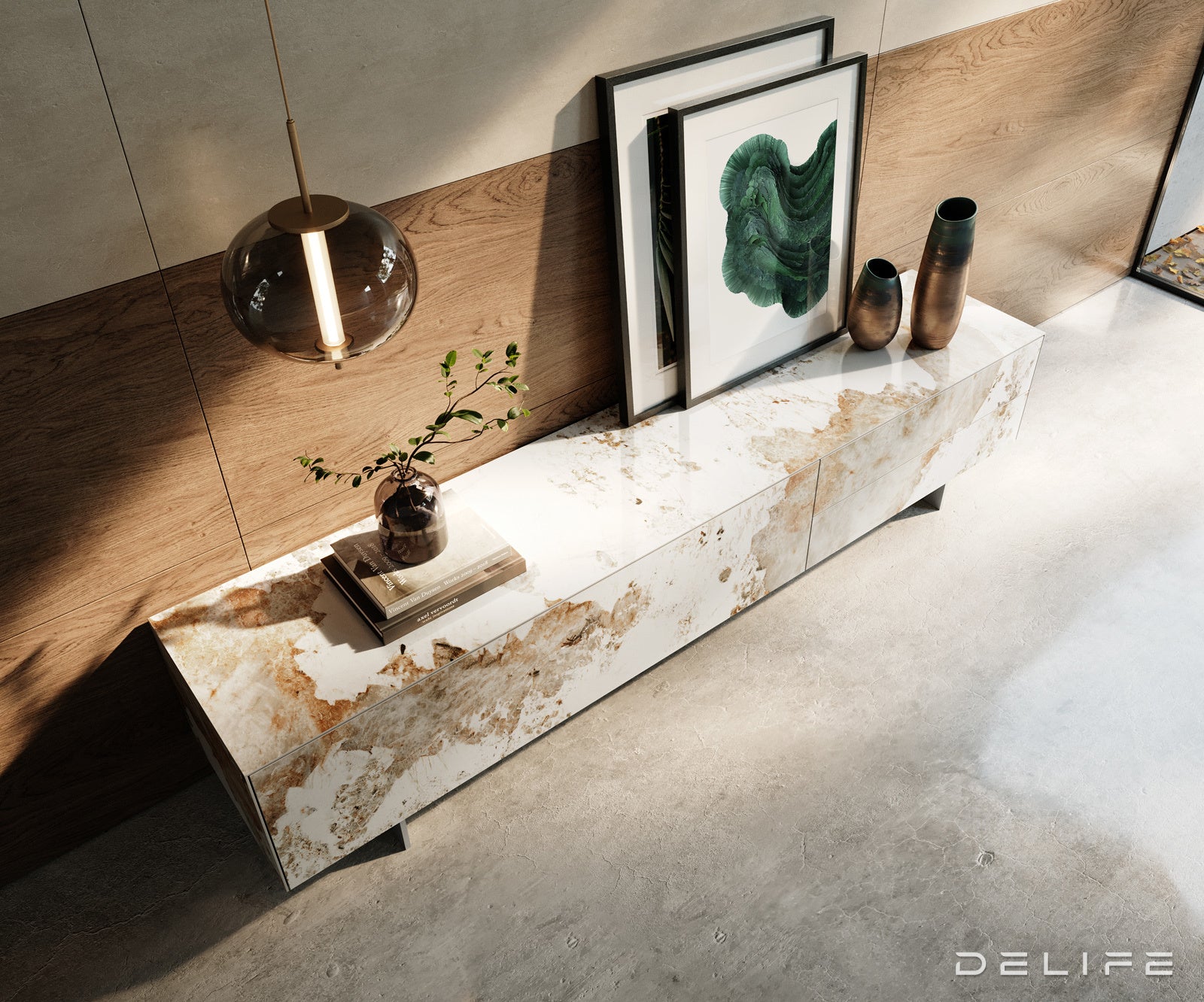 Tv komoda Cuor 220x50cm, Material: keramika Minas Melange