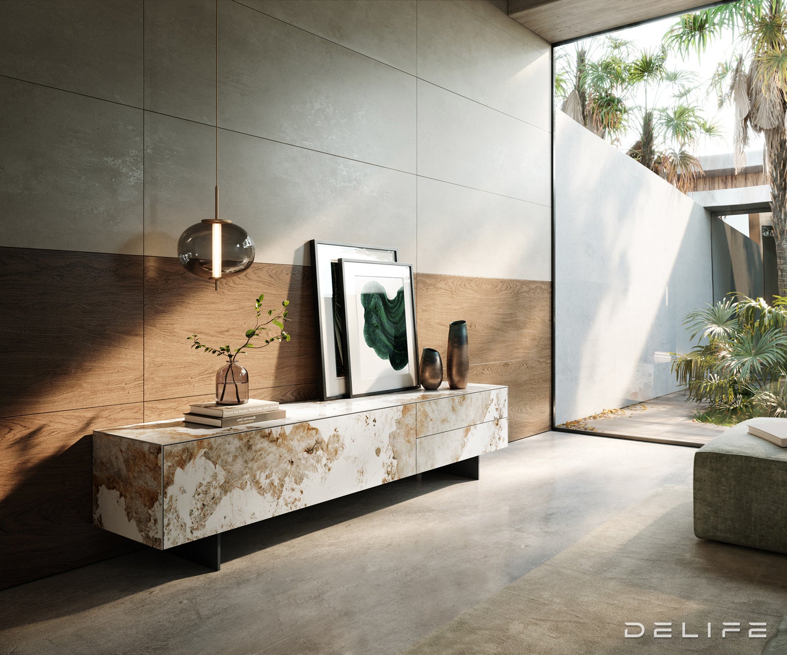 Tv komoda Cuor 220x50cm, Material: keramika Minas Melange