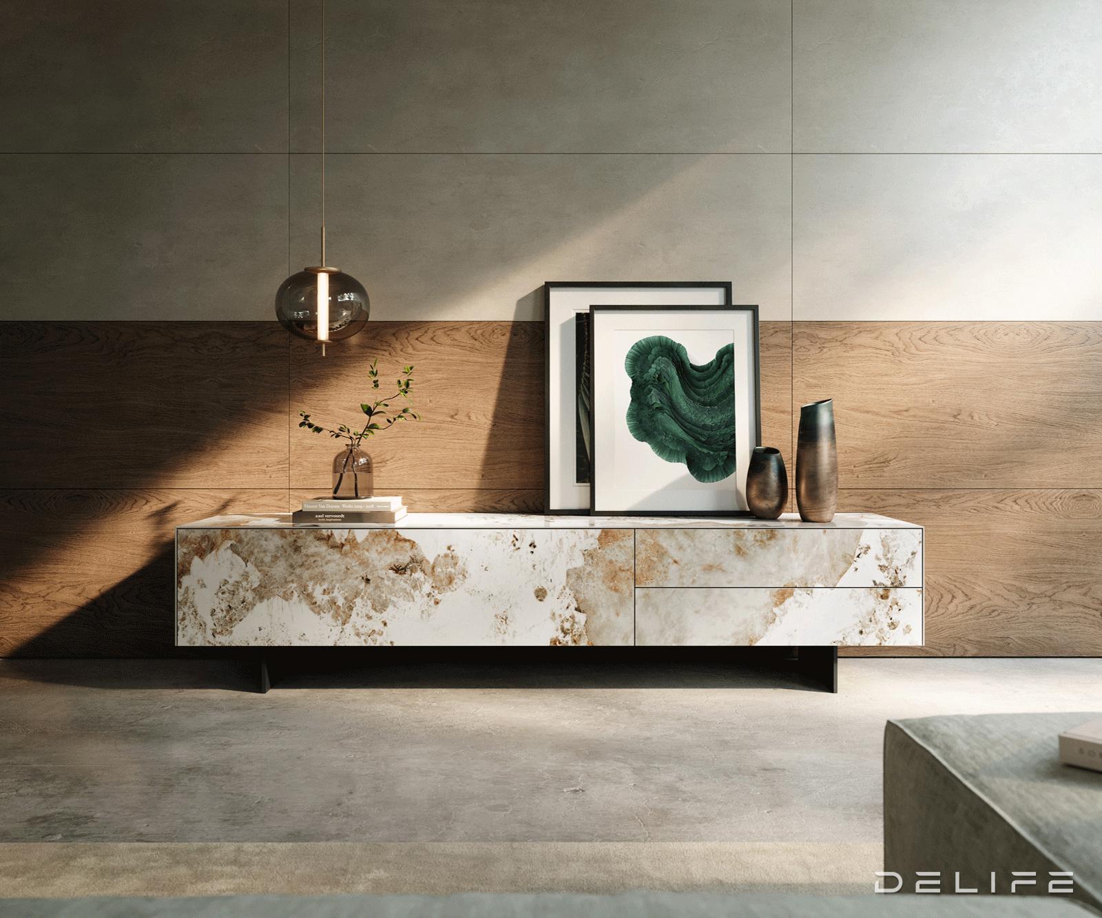 Tv komoda Cuor 220x50cm, Material: keramika Minas Melange