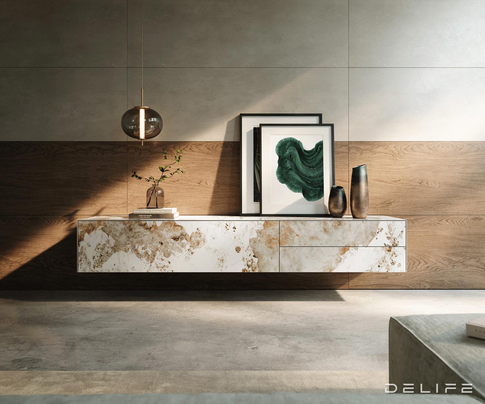 Tv komoda Cuor 220x50cm, Material: keramika Minas Melange