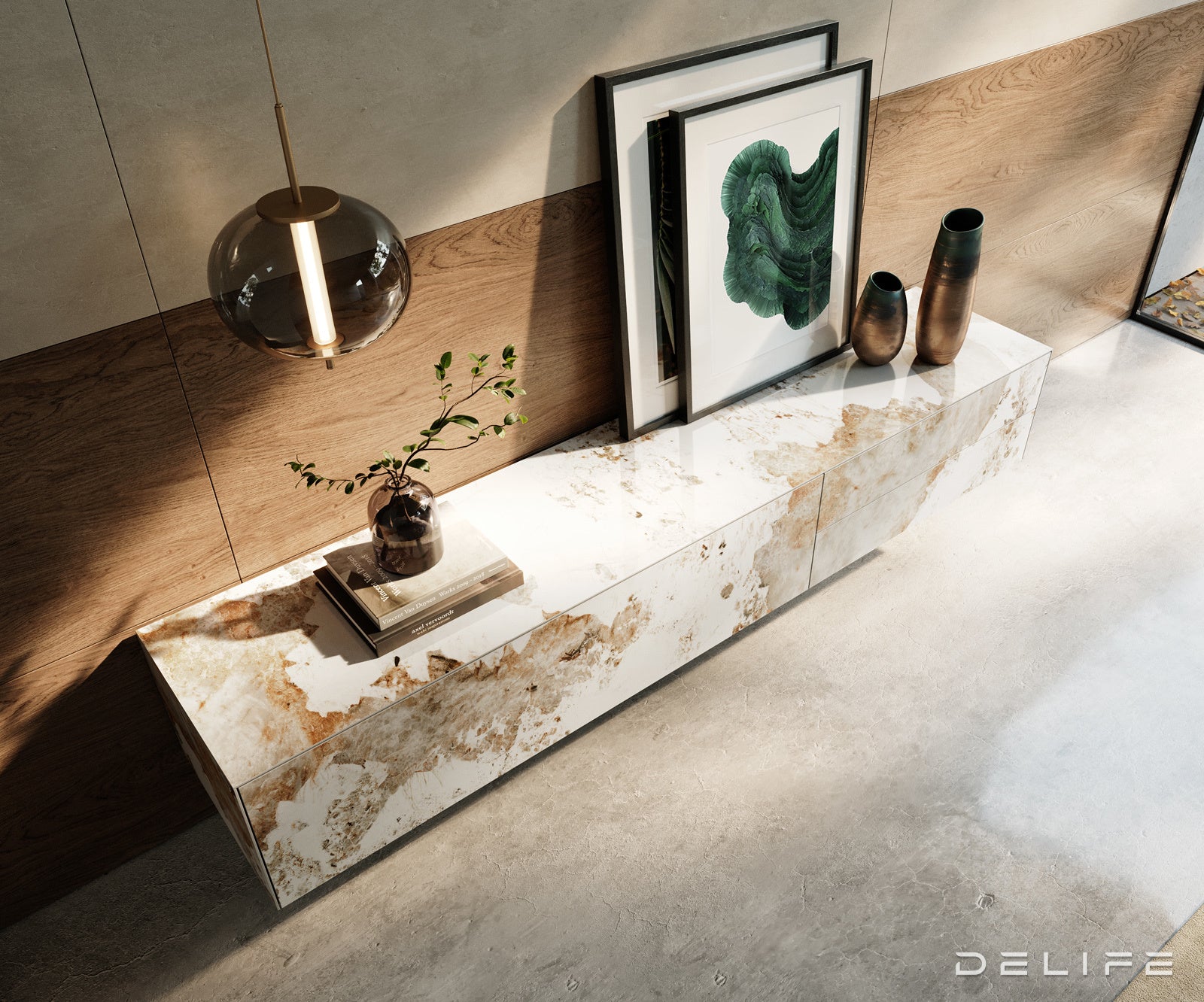 Tv komoda Cuor 220x50cm, Material: keramika Minas Melange