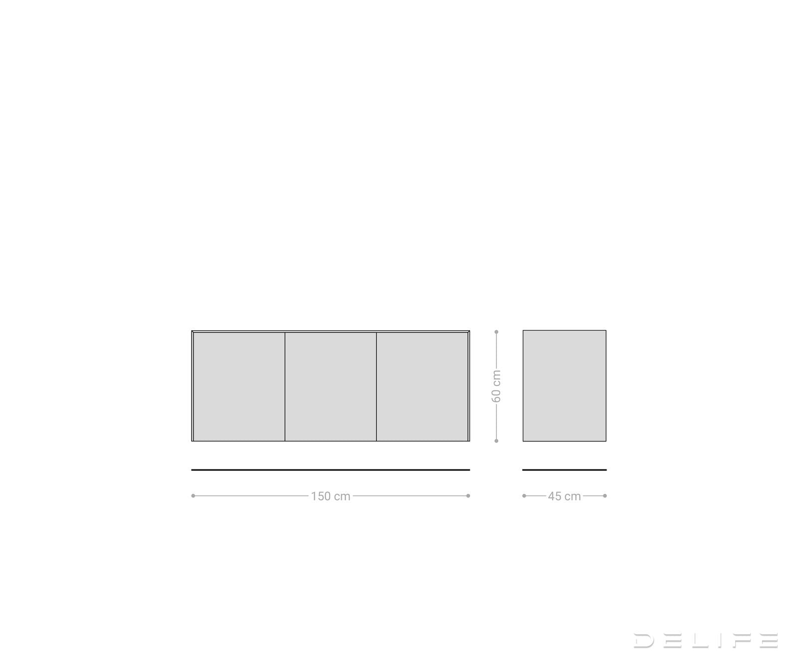 Komoda Cuor 150 × 45 cm, material: keramika Emperador Extra Lucidato