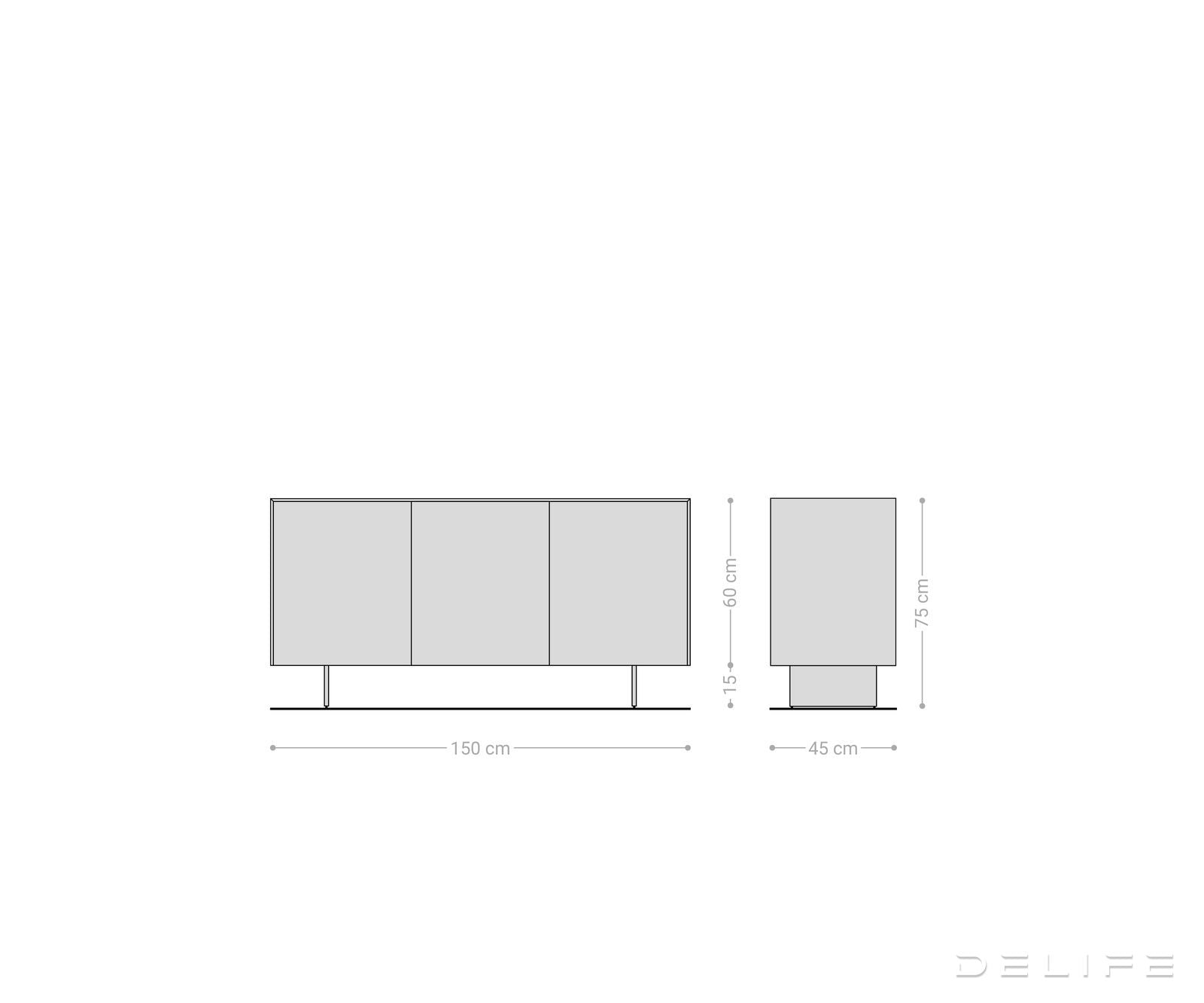 Omara Cuor 150x45cm, Material: Keramika Laminam Travertino Bianco